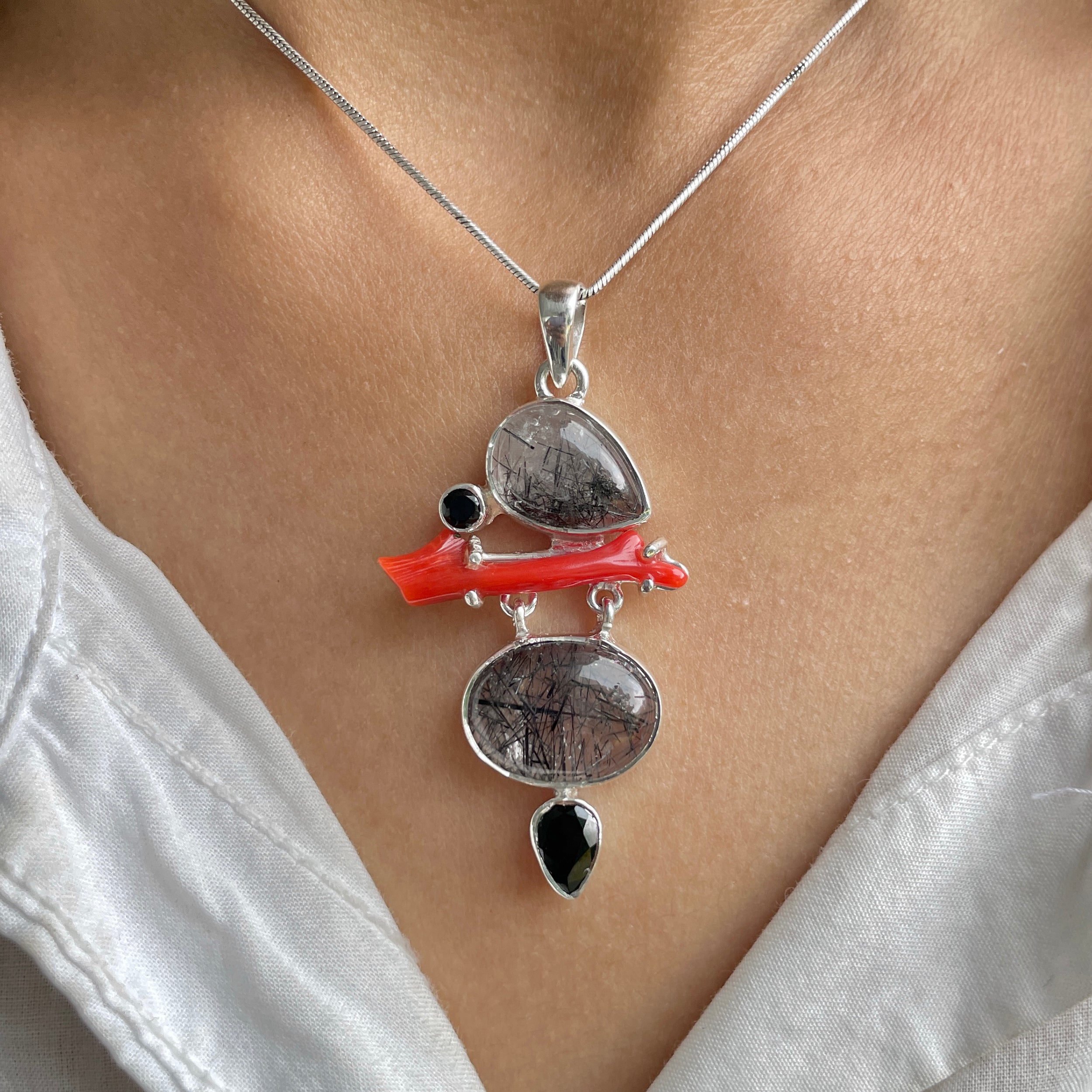 Black Rutile Pendant-(BLR-P-88.)