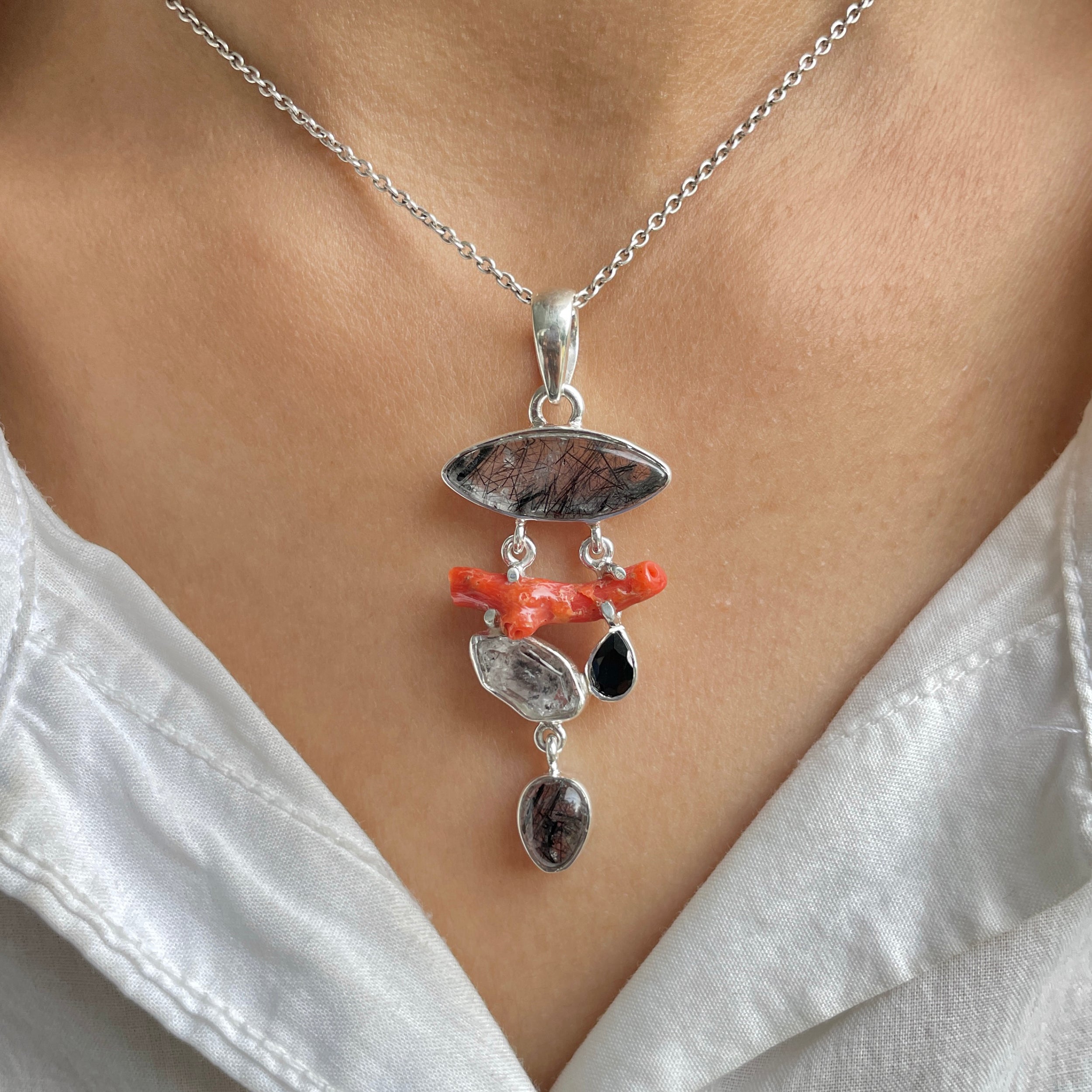 Black Rutile Pendant-(BLR-P-96.)