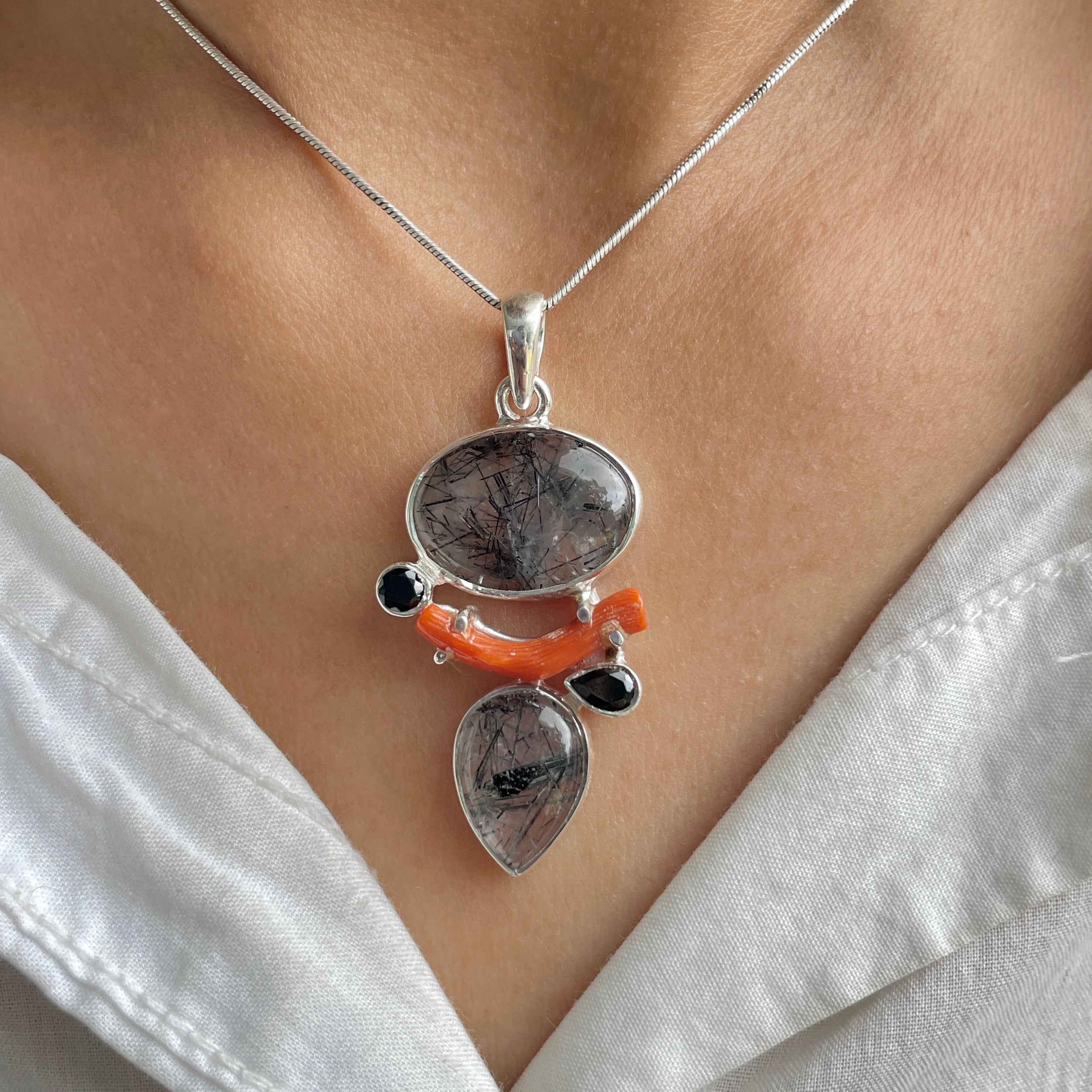 Black Rutile Pendant-(BLR-P-97.)