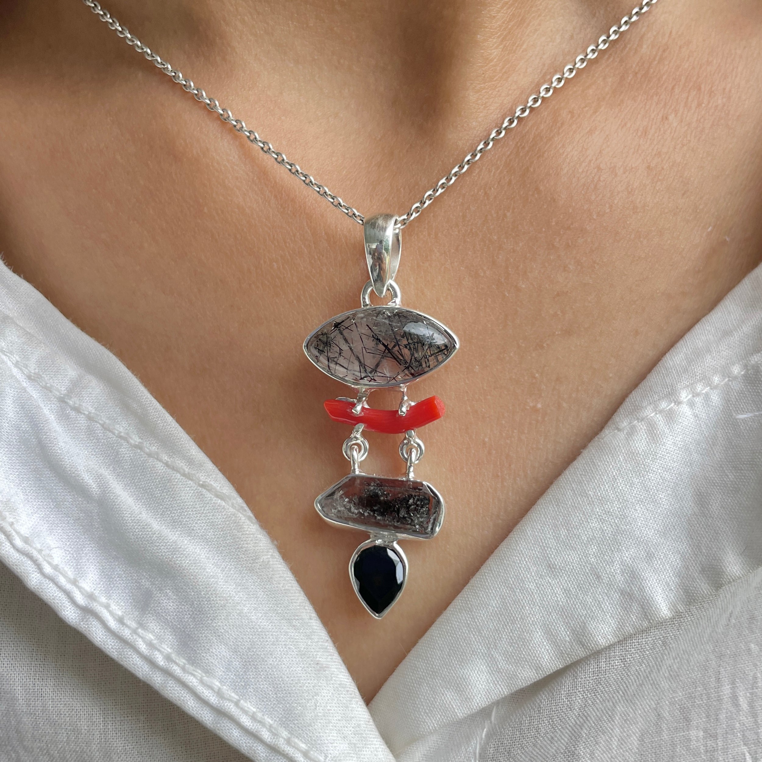 Black Rutile Pendant-(BLR-P-98.)