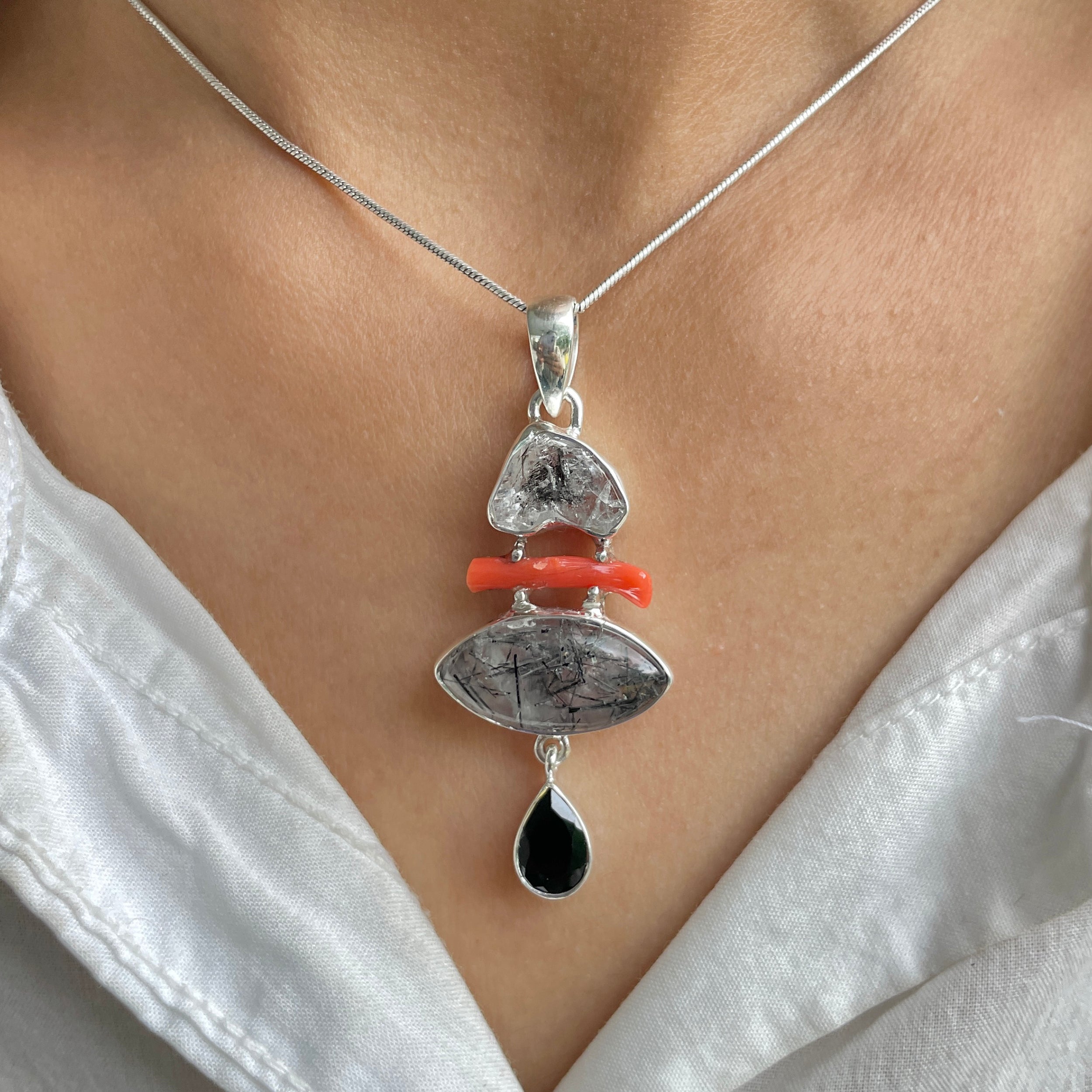 Black Rutile Pendant-(BLR-P-99.)