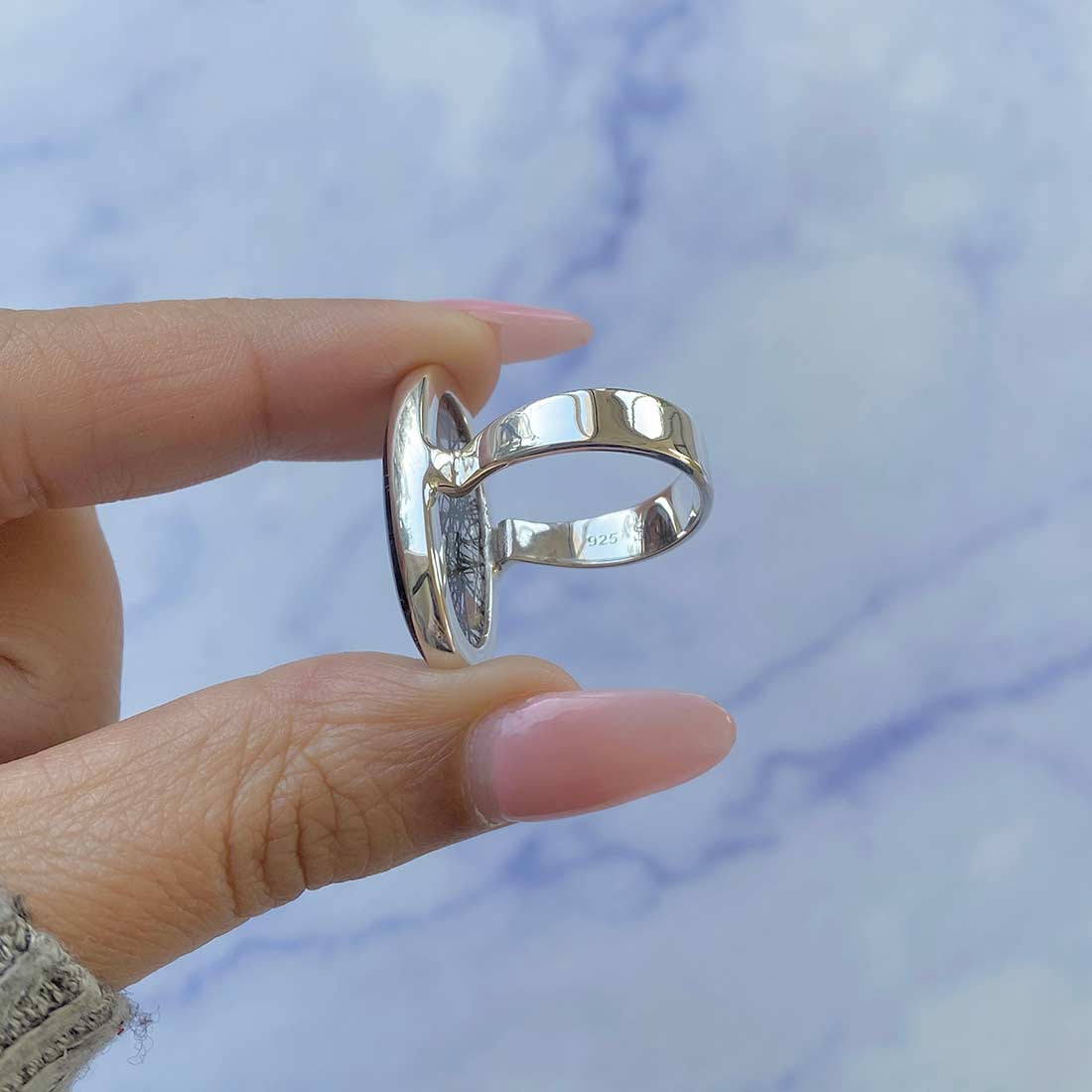 Black Rutile Ring Size 7-(BLR-R-13.)