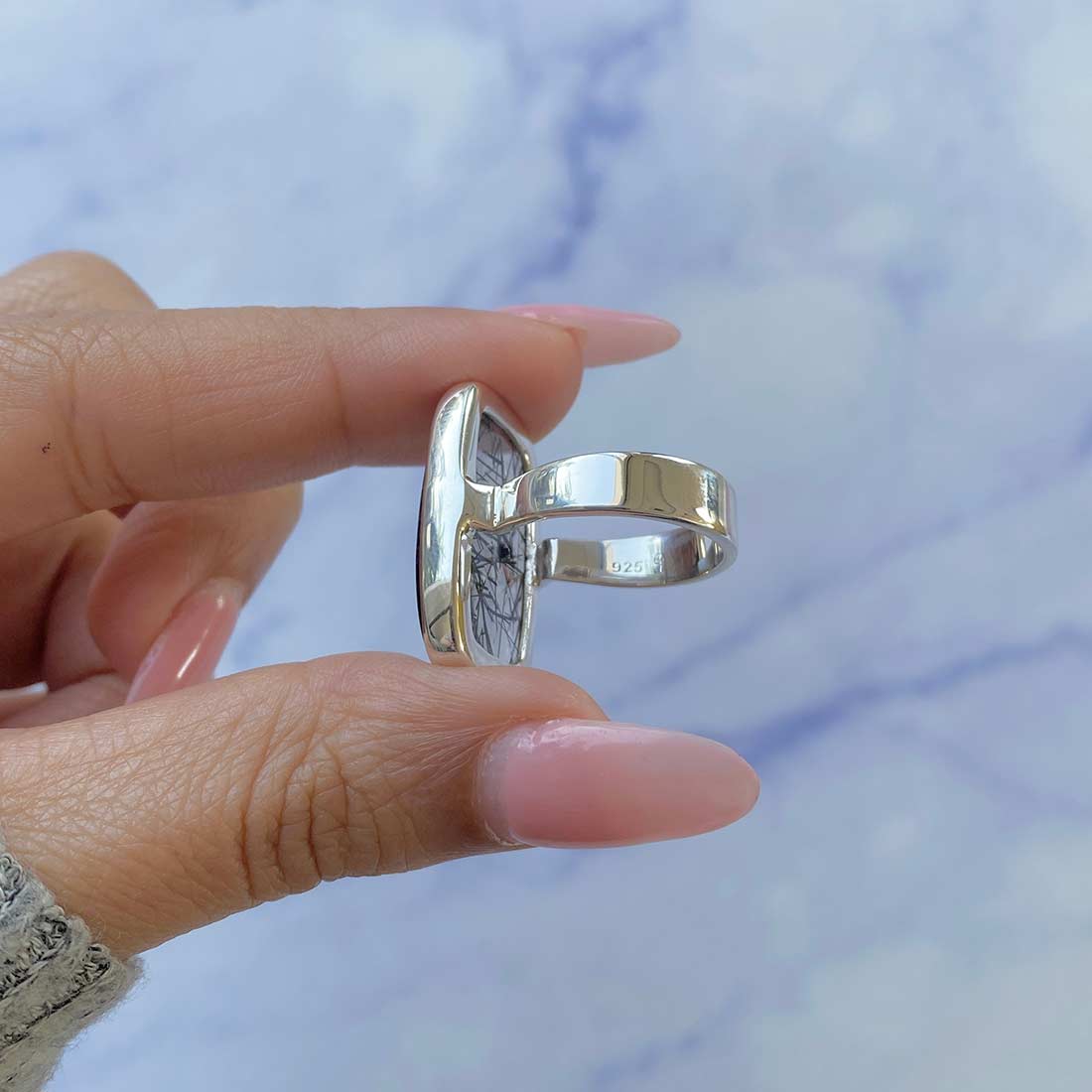 Black Rutile Ring Size 6-(BLR-R-16.)