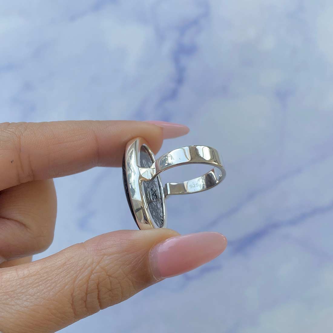 Black Rutile Ring Size 7-(BLR-R-18.)