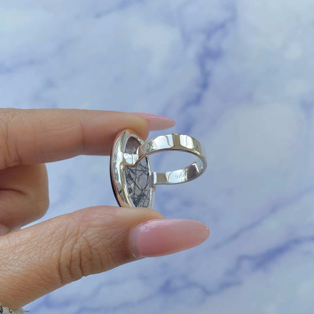 Black Rutile Ring Size 7-(BLR-R-25.)