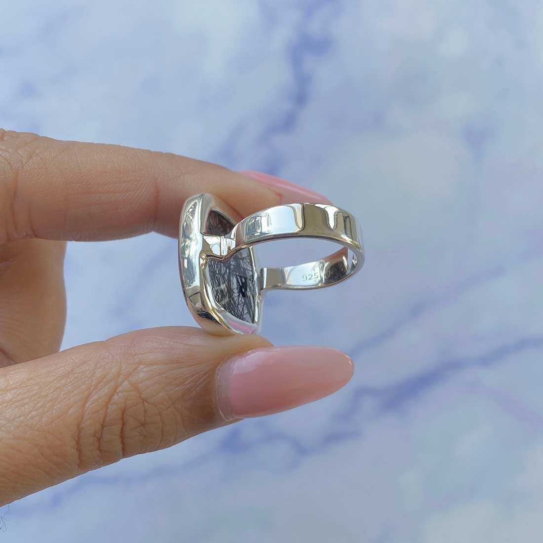 Black Rutile Ring Size 7-(BLR-R-28.)