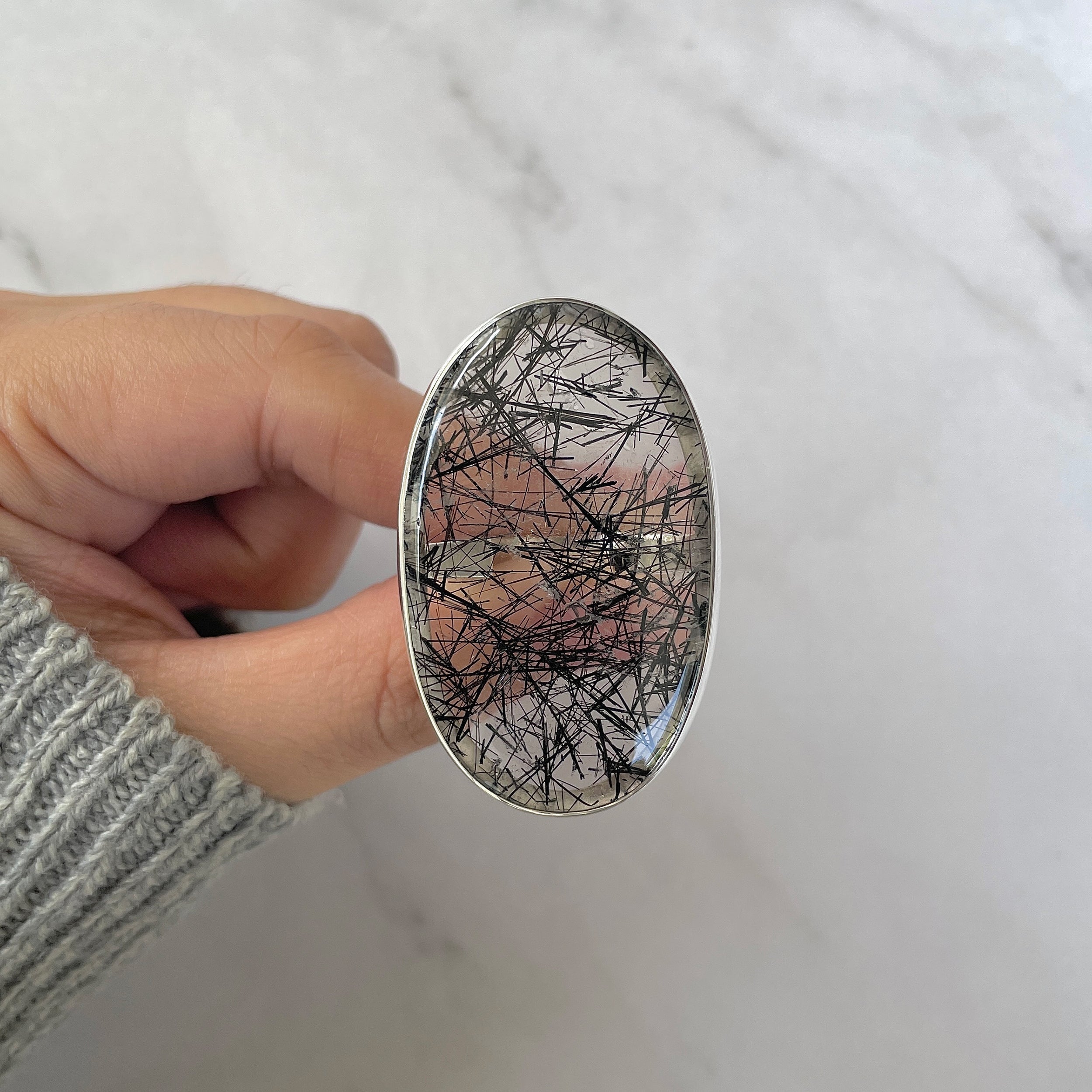 Black Rutile Ring Size 7-(BLR-R-43.)