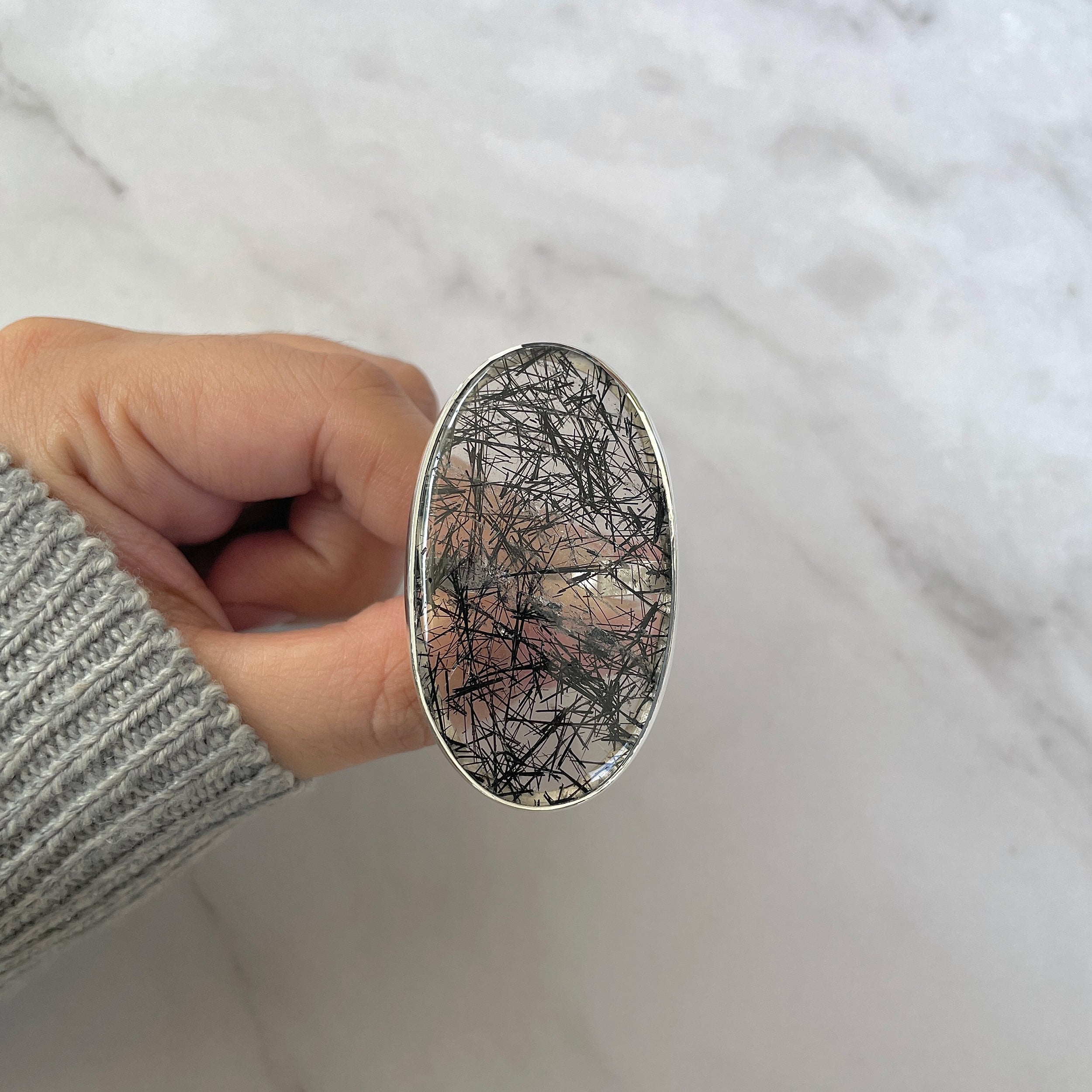 Black Rutile Ring Size 8-(BLR-R-46.)