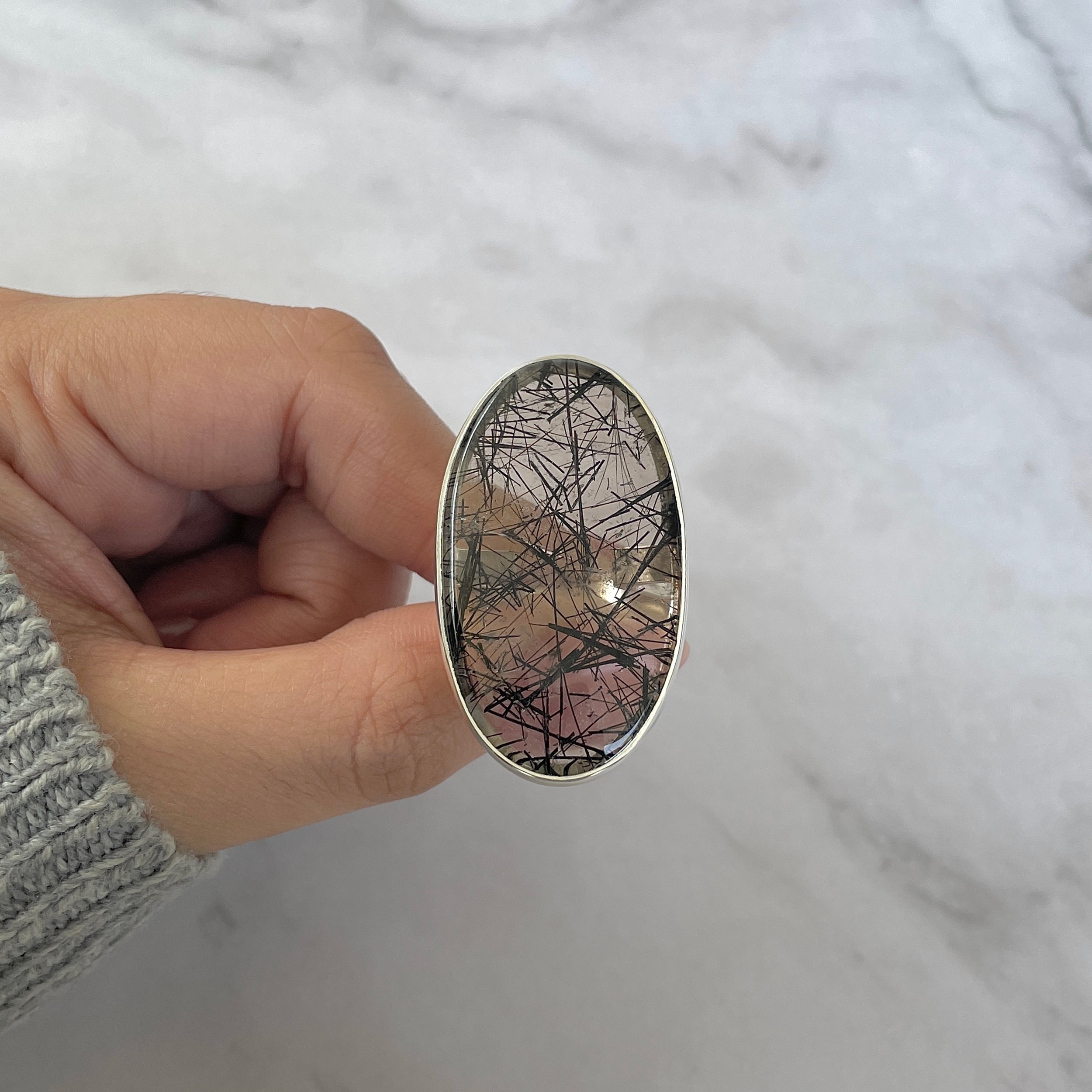 Black Rutile Ring Size 6-(BLR-R-48.)