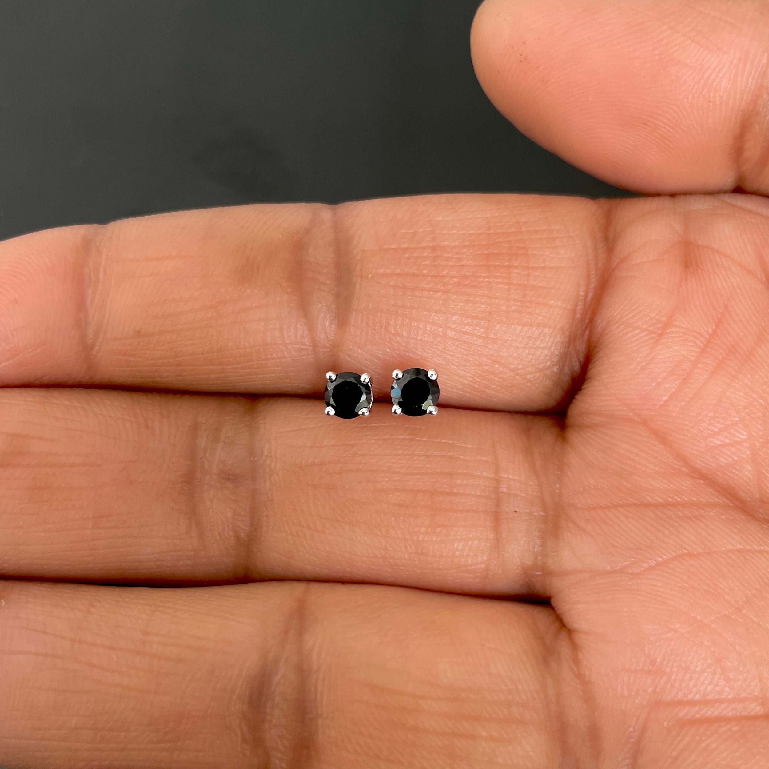 Black Tourmaline Stud Earring-(BLS-SE-1023.)