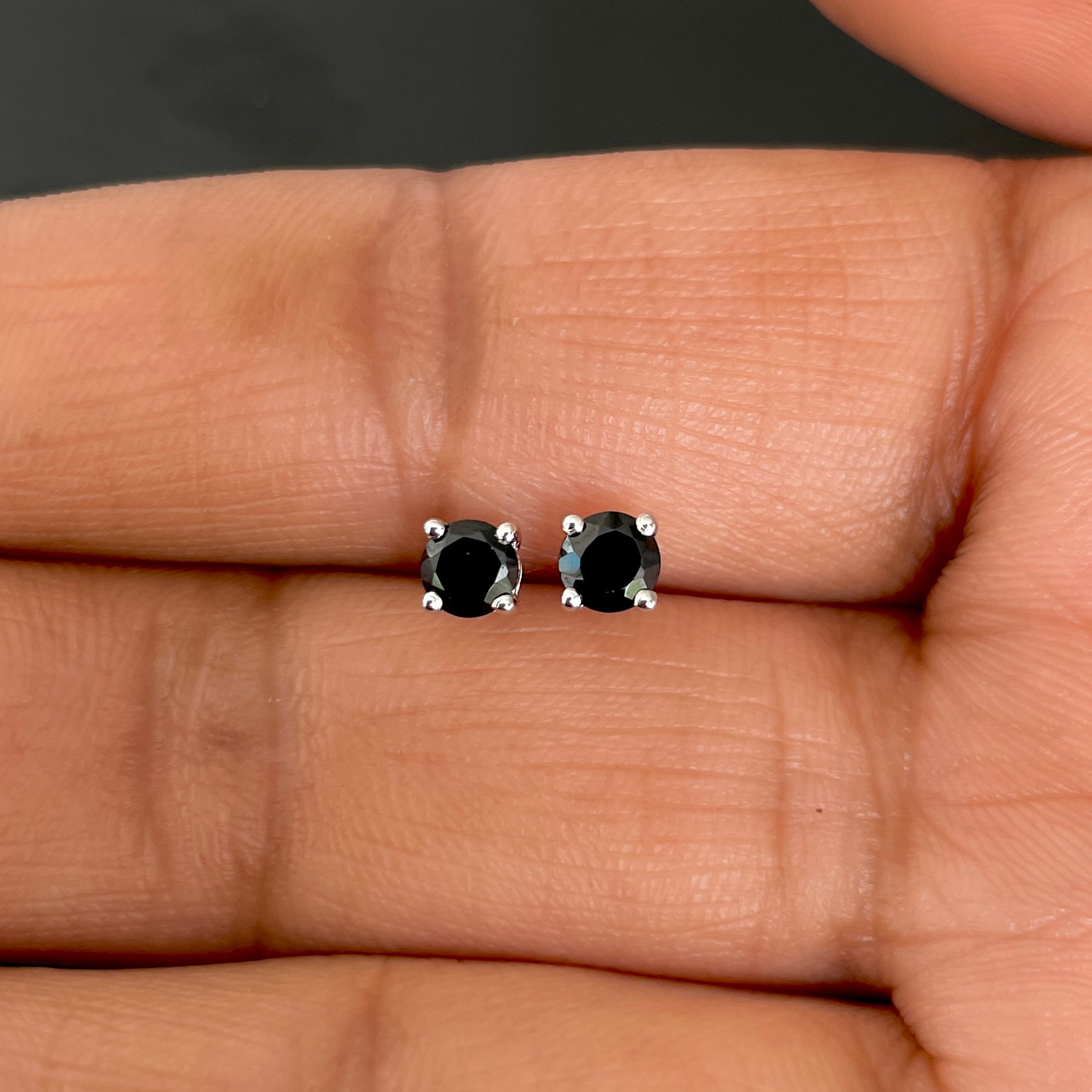 Black Tourmaline Stud Earring-(BLS-SE-1023.)