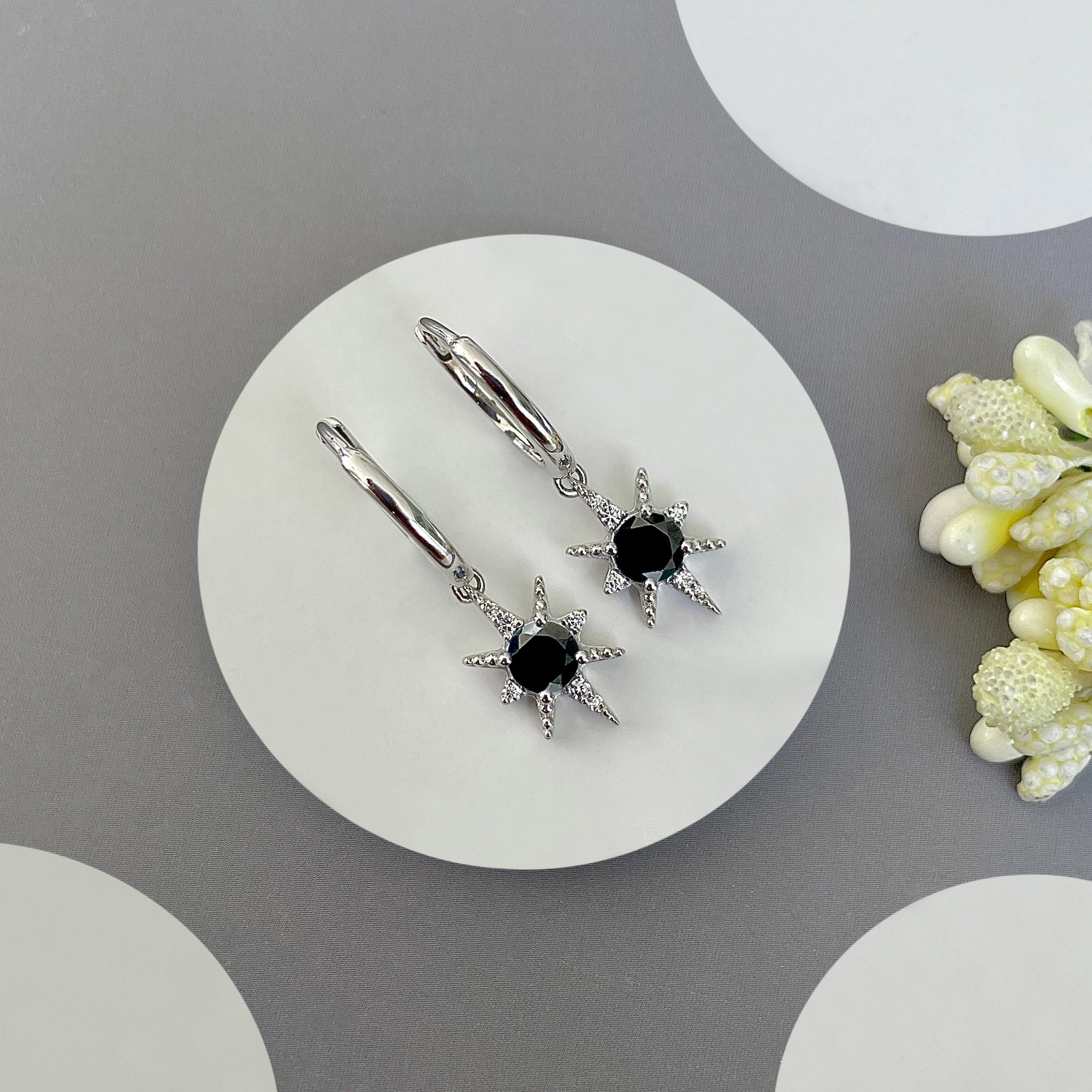 Black Tourmaline Earring-(BLS-SE-1470.)