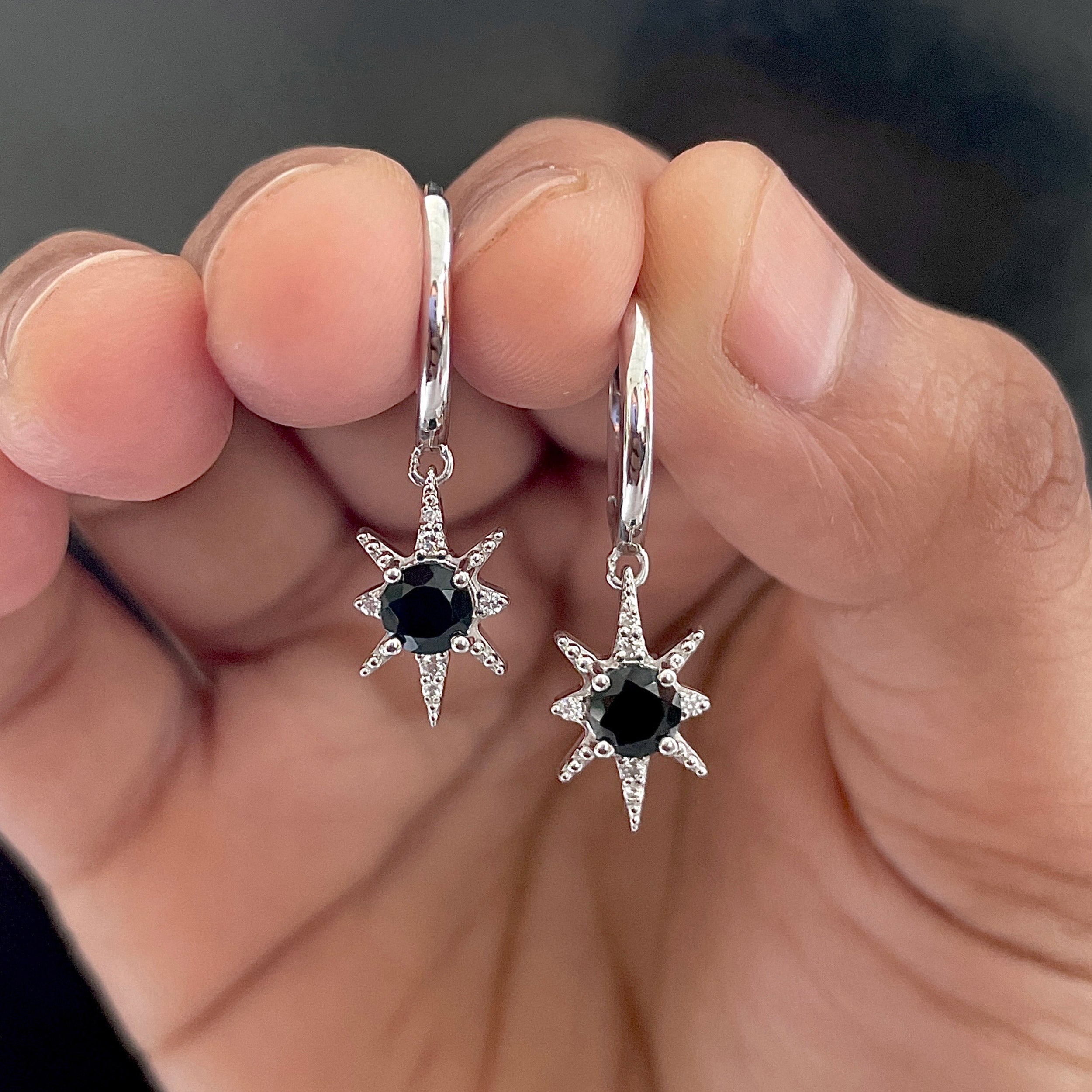Black Tourmaline Earring-(BLS-SE-1470.)