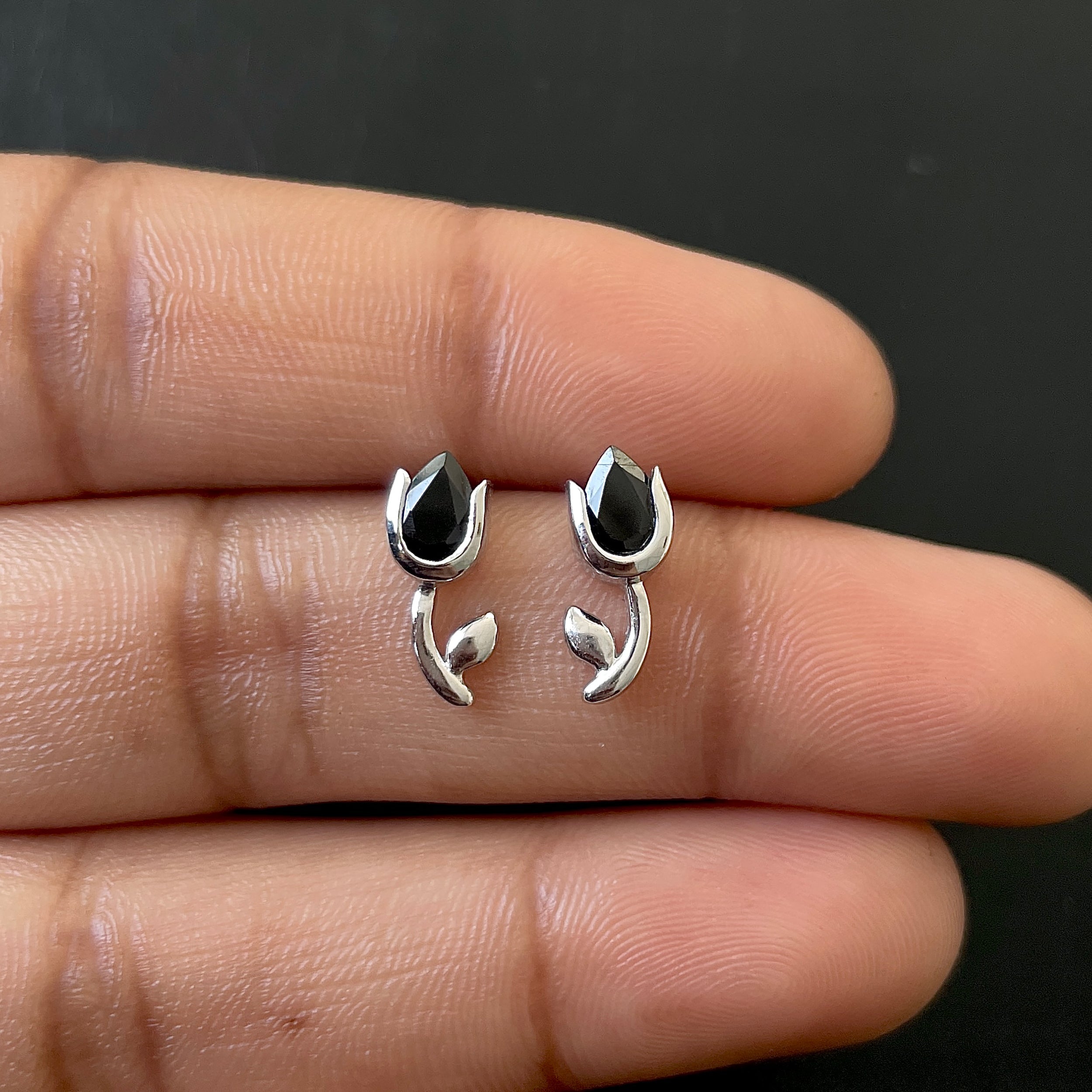 Black Tourmaline Earring-(BLS-SE-1793.)