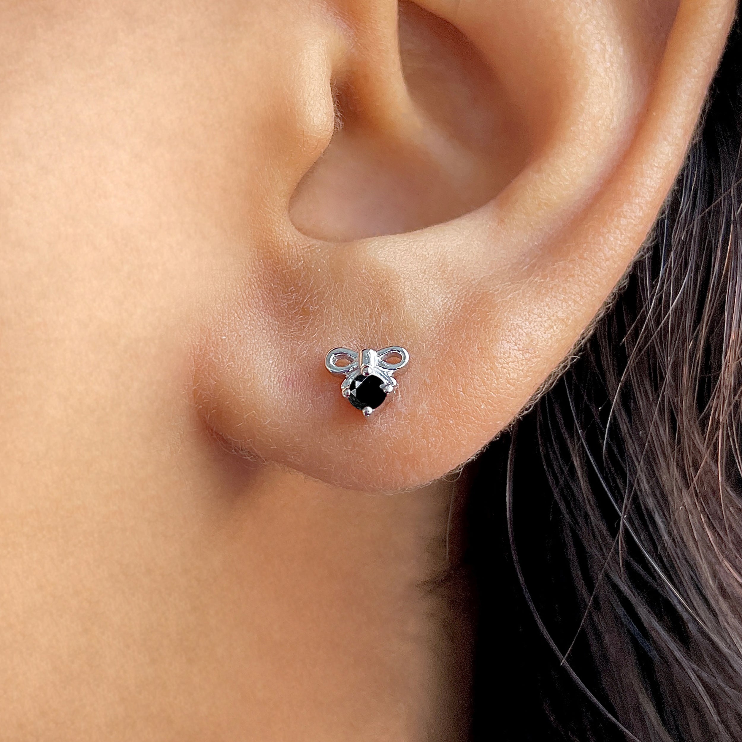 Black Tourmaline Earring-(BLS-SE-1794.)