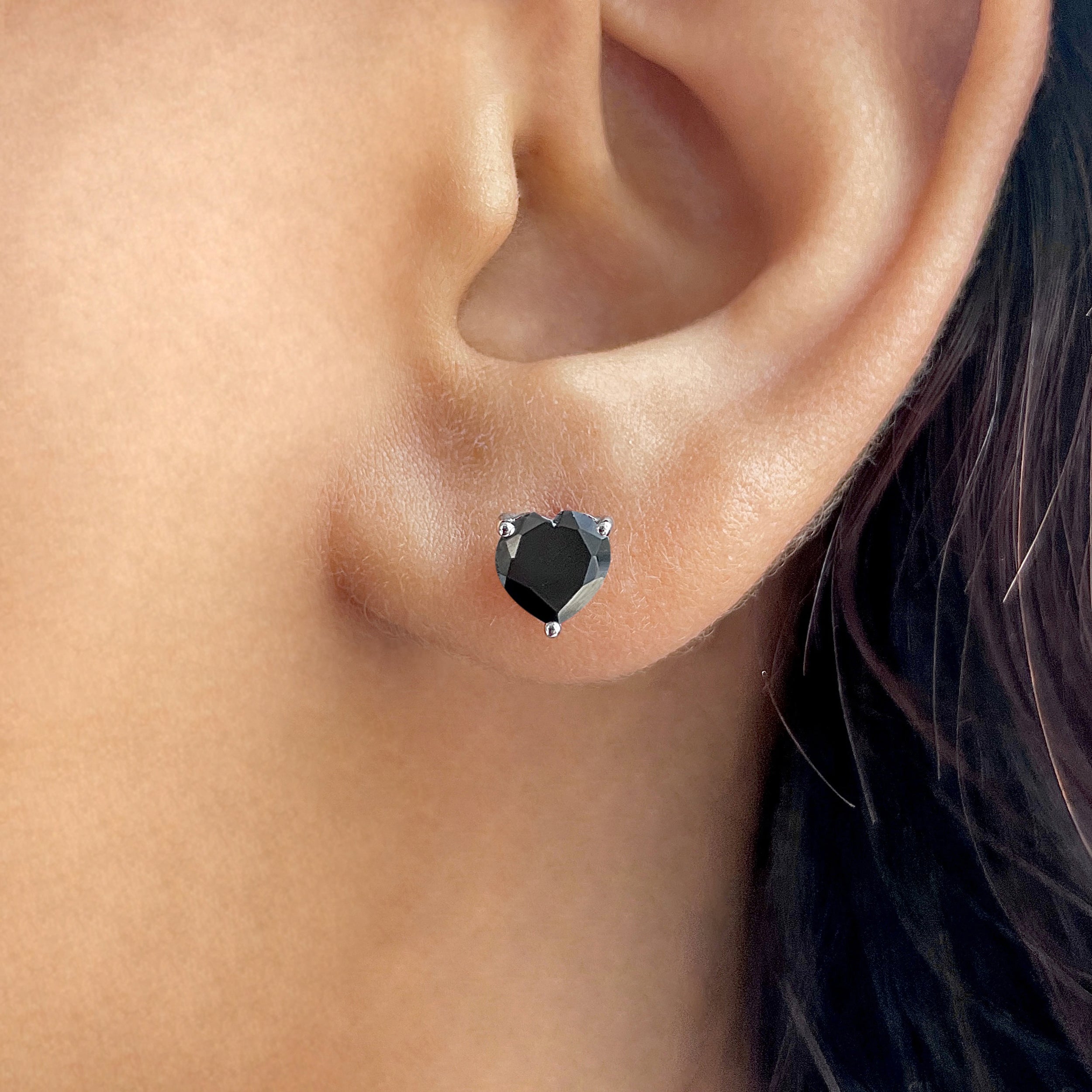 Black Tourmaline Earring-(BLS-SE-1796.)
