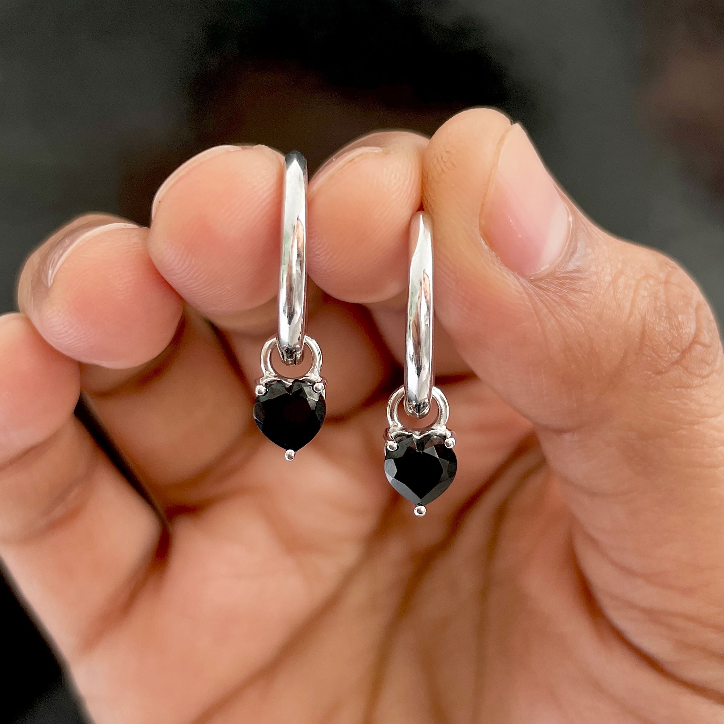 Black Tourmaline Earring-(BLS-SE-1797.)
