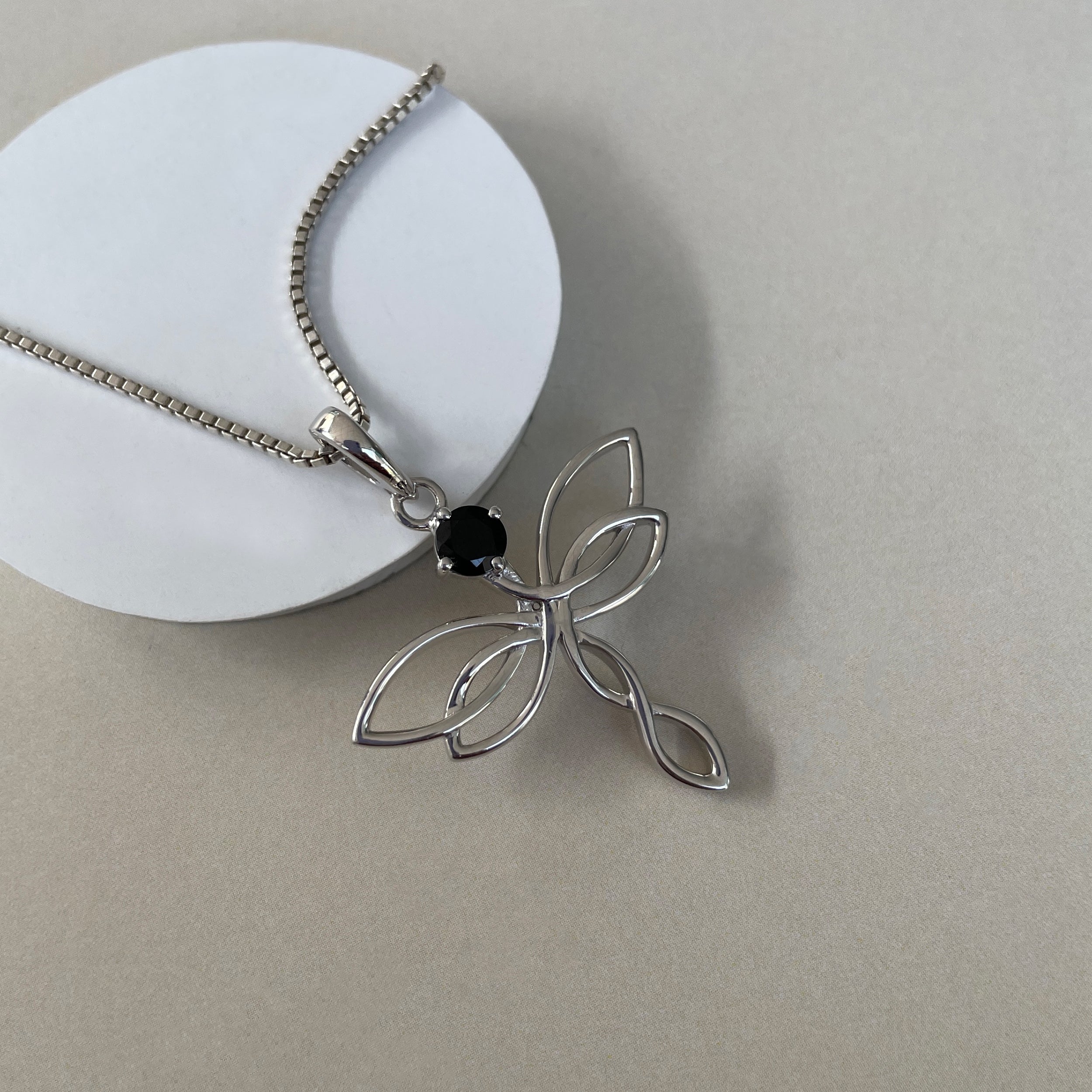 Black Tourmaline Holy Cross Pendant-(BLS-SN-160.)