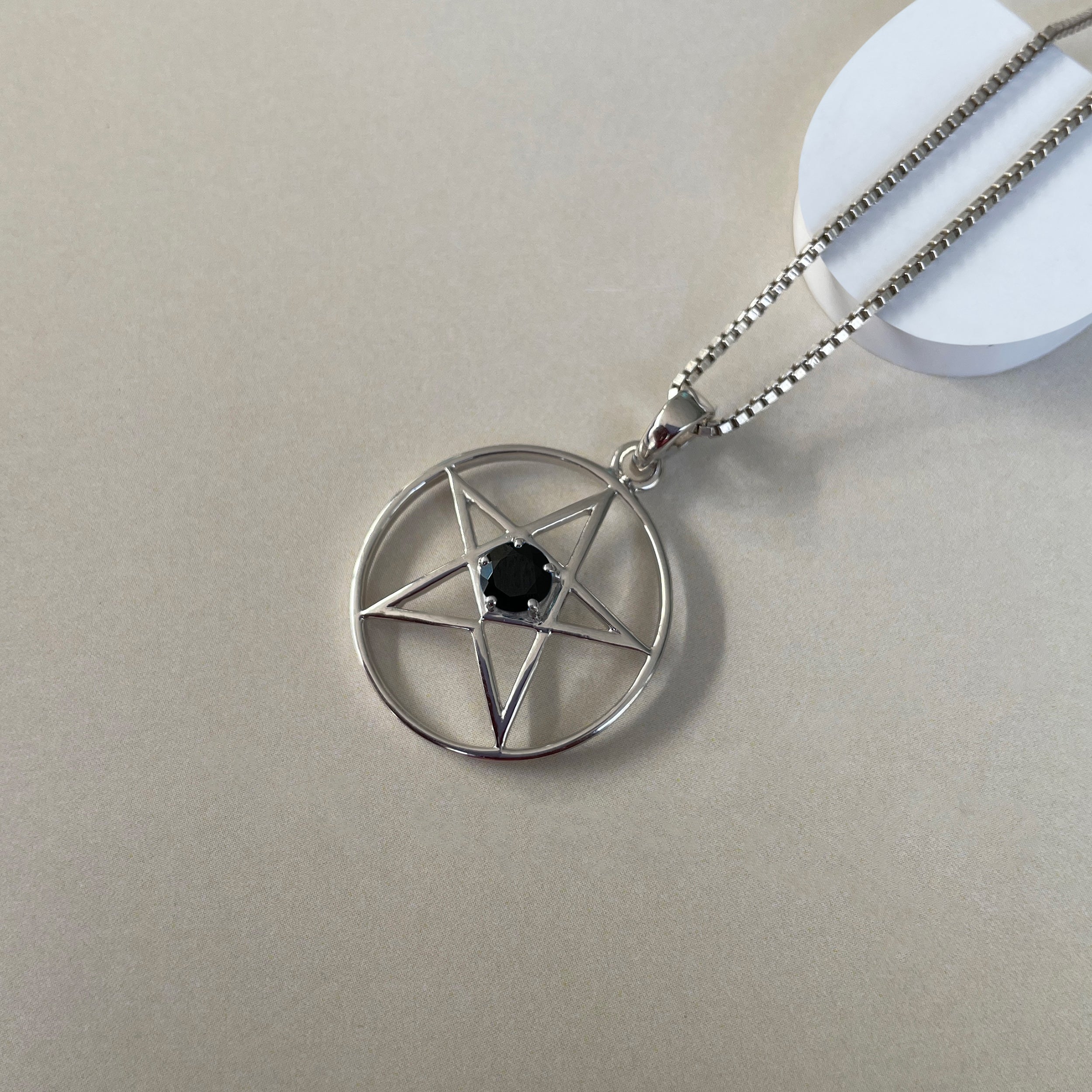 Black Tourmaline Pentacle Pendant-(BLS-SN-171P.)