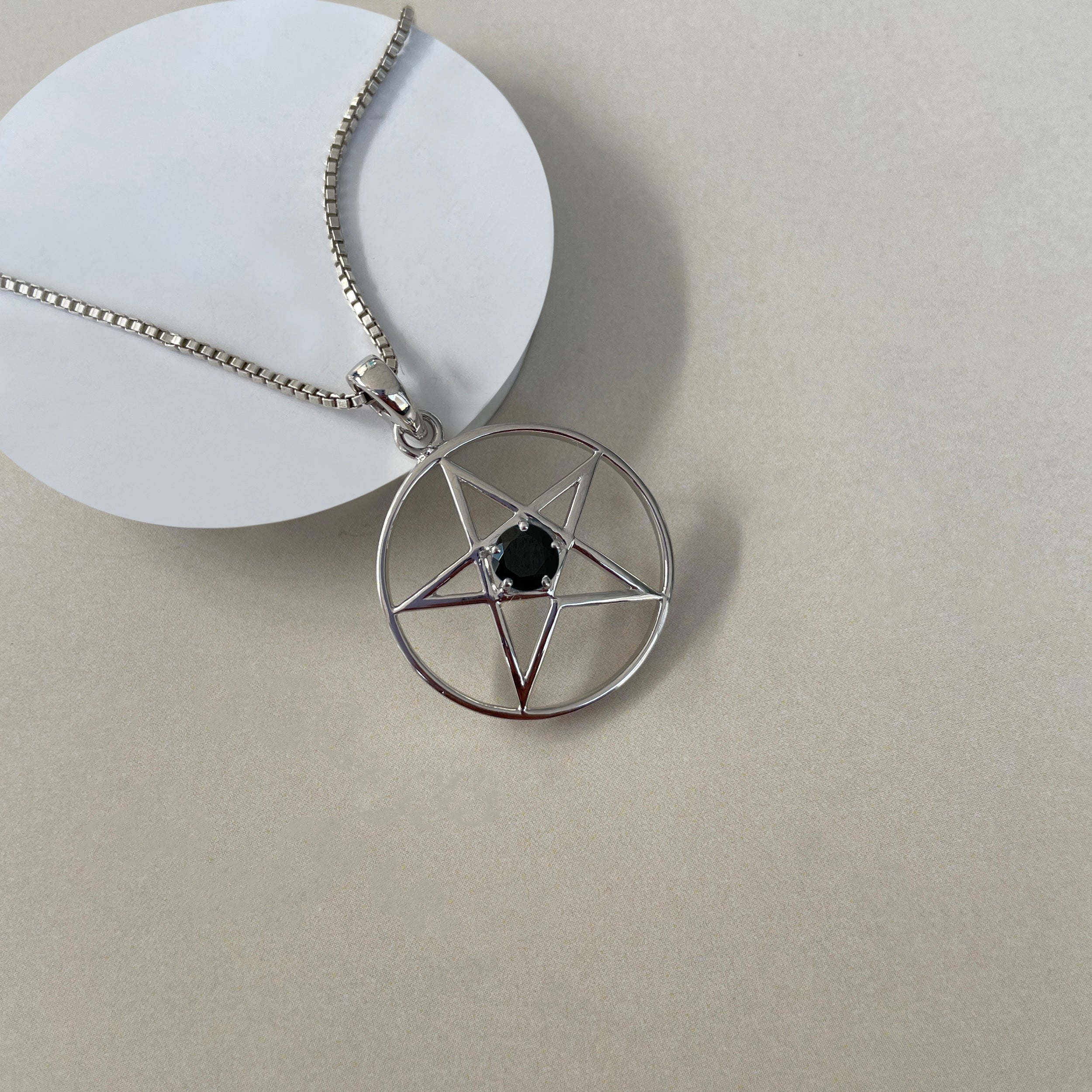 Black Tourmaline Pentacle Pendant-(BLS-SN-171P.)