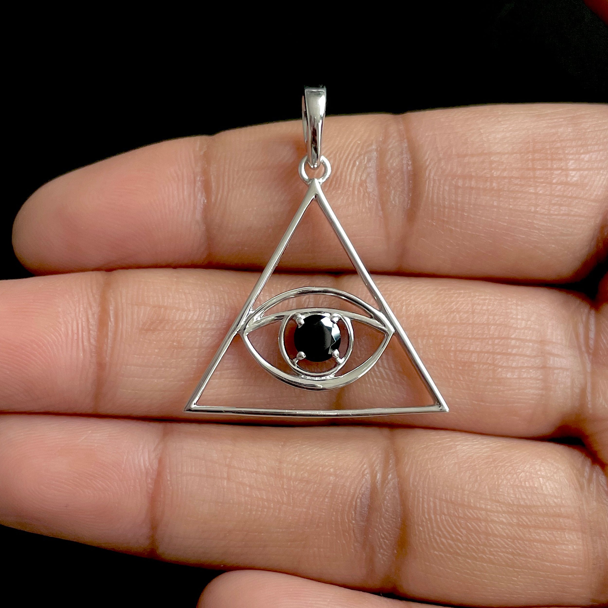 Black Tourmaline Illuminati Pendant-(BLS-SN-175.)