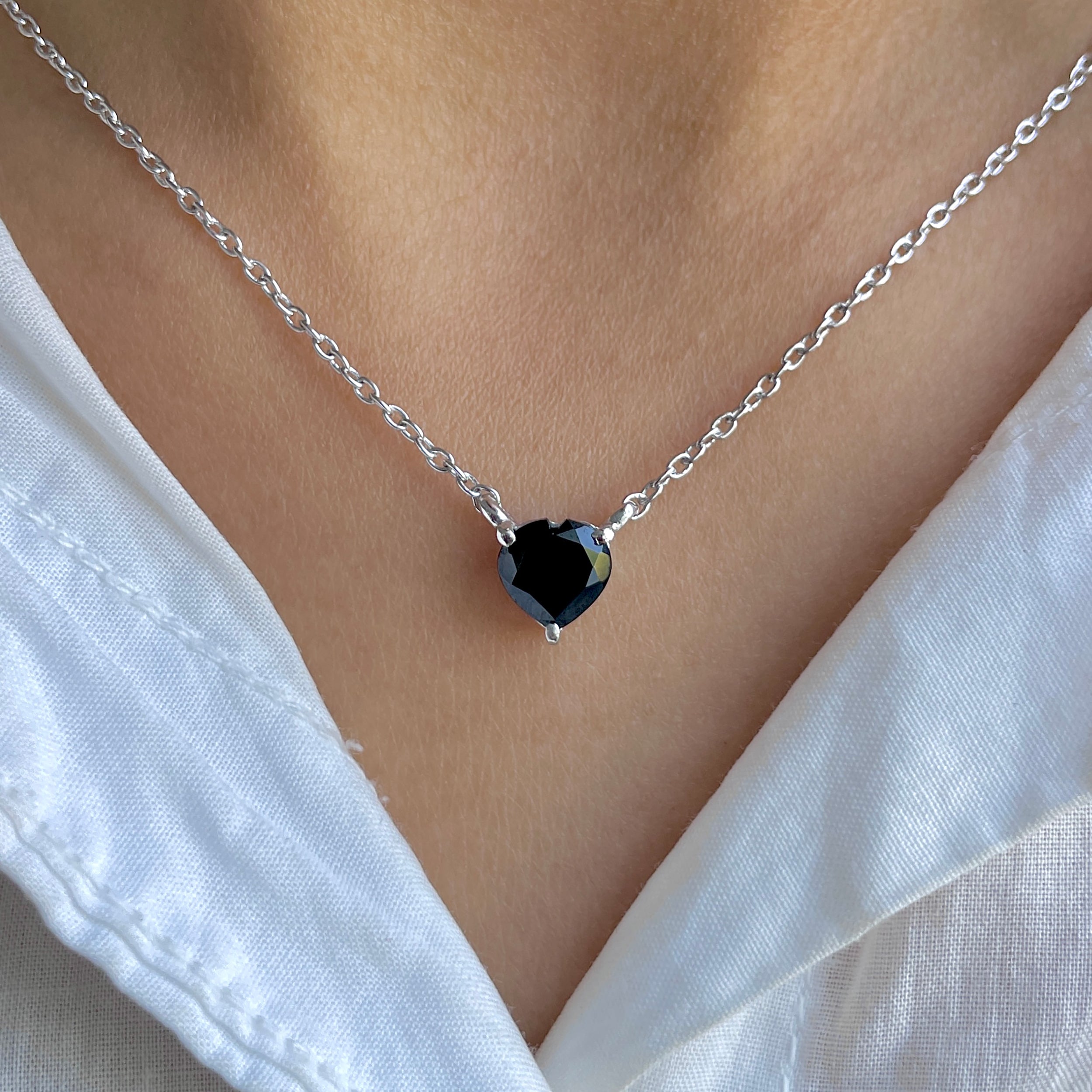 Black Tourmaline Necklace-(BLS-SN-583.)