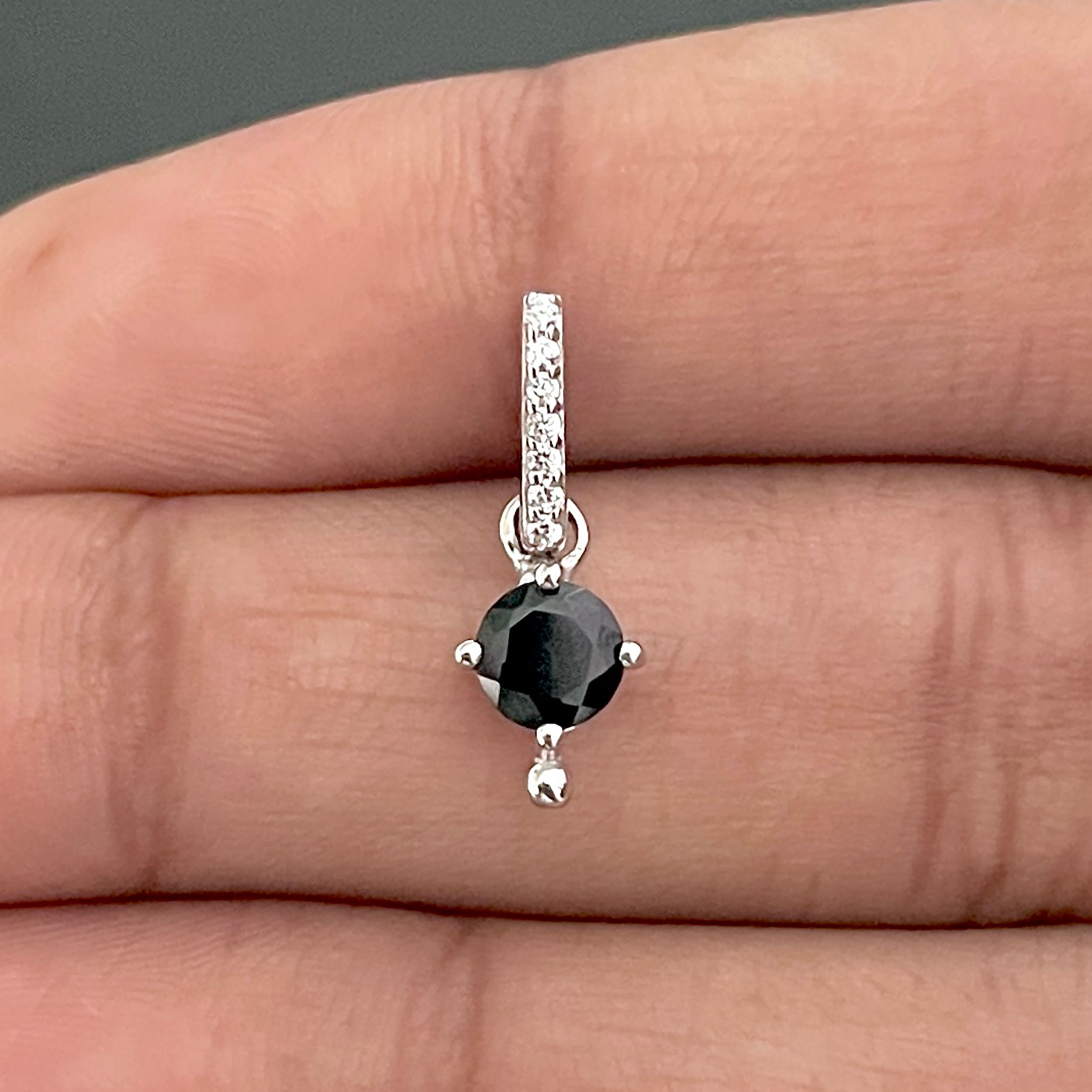 Black Tourmaline & White Topaz Pendant-(BLS-SP-399.)