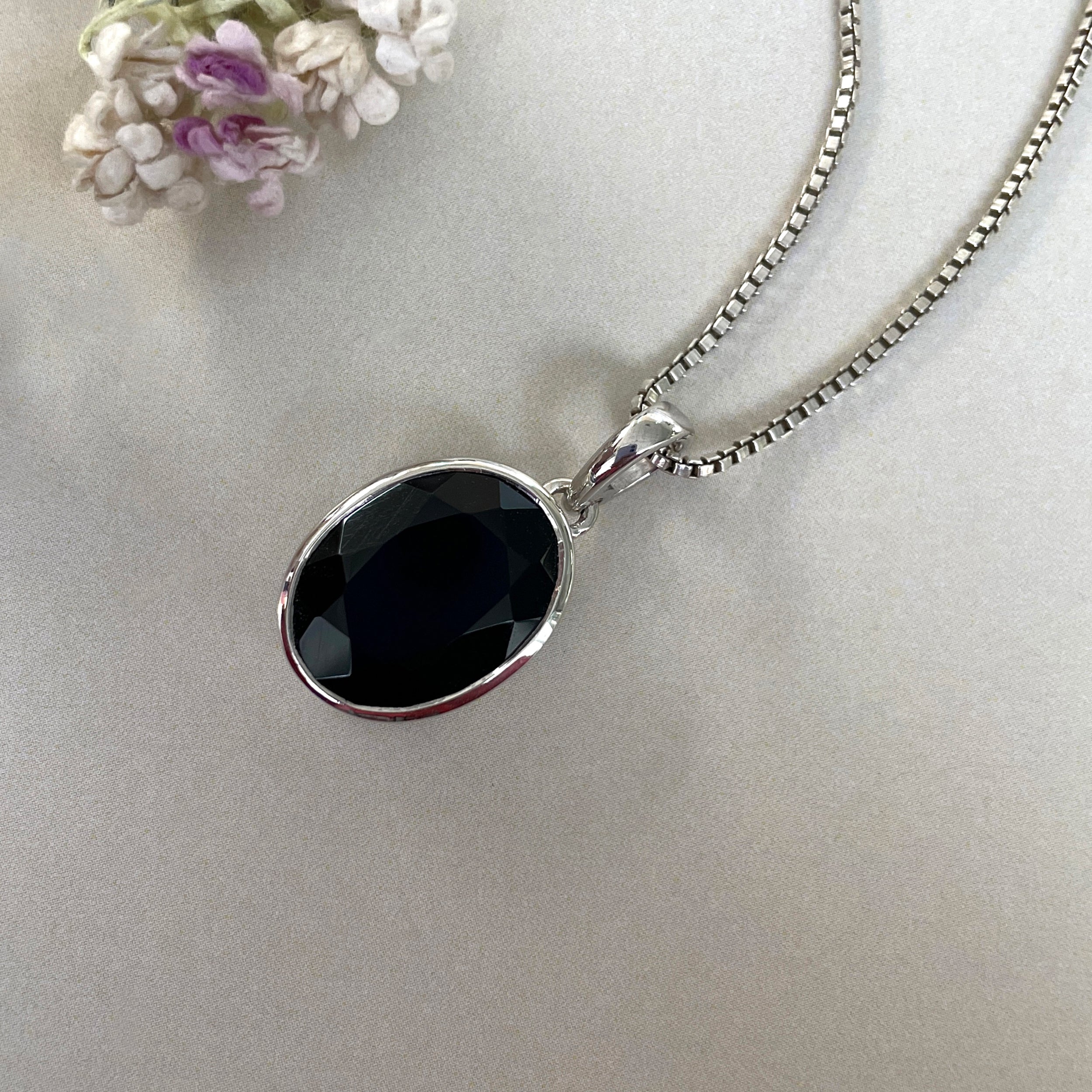 Black Tourmaline Pendant-(BLS-SP-458.)