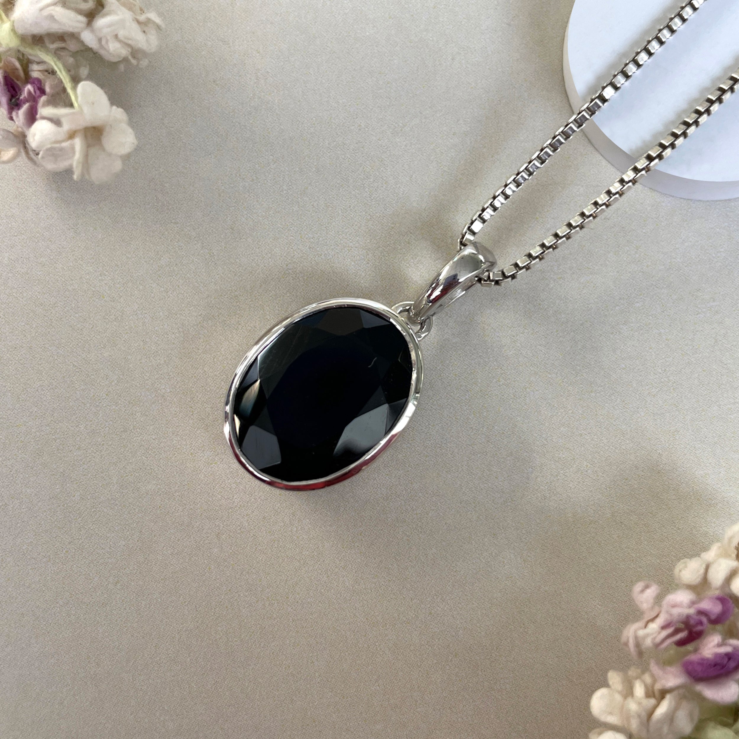 Black Tourmaline Pendant-(BLS-SP-458.)