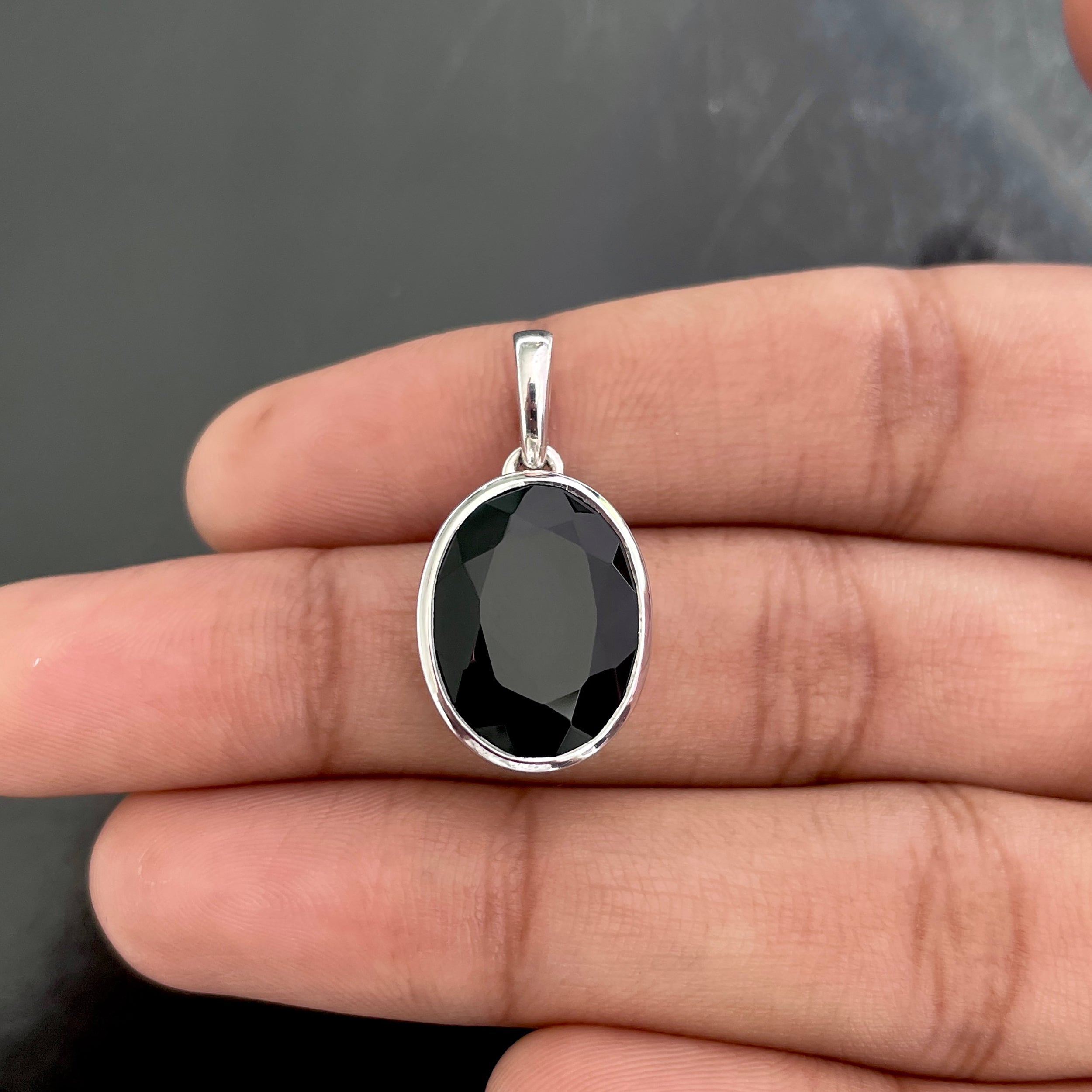 Black Tourmaline Pendant-(BLS-SP-458.)