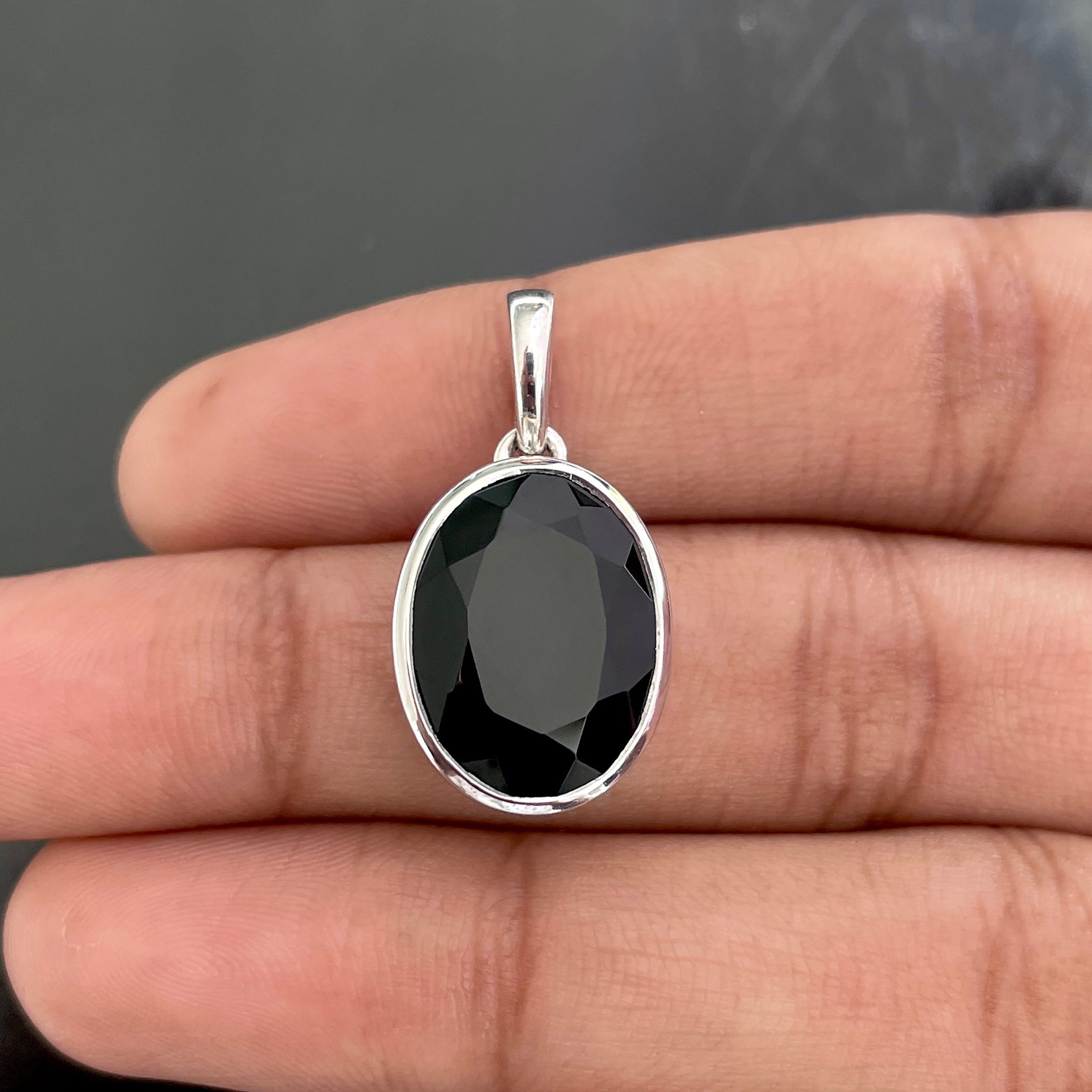 Black Tourmaline Pendant-(BLS-SP-458.)