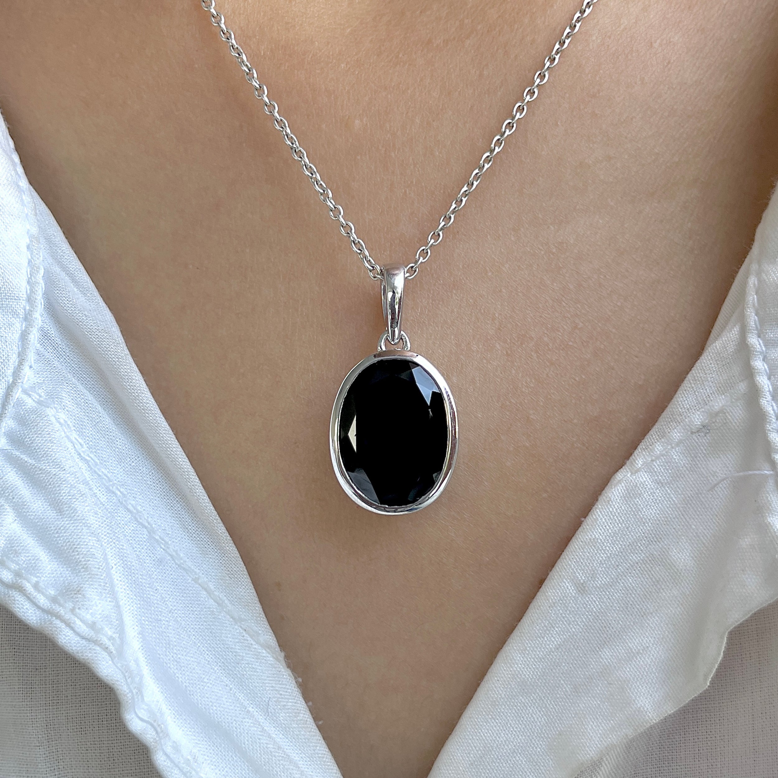Black Tourmaline Pendant-(BLS-SP-458.)