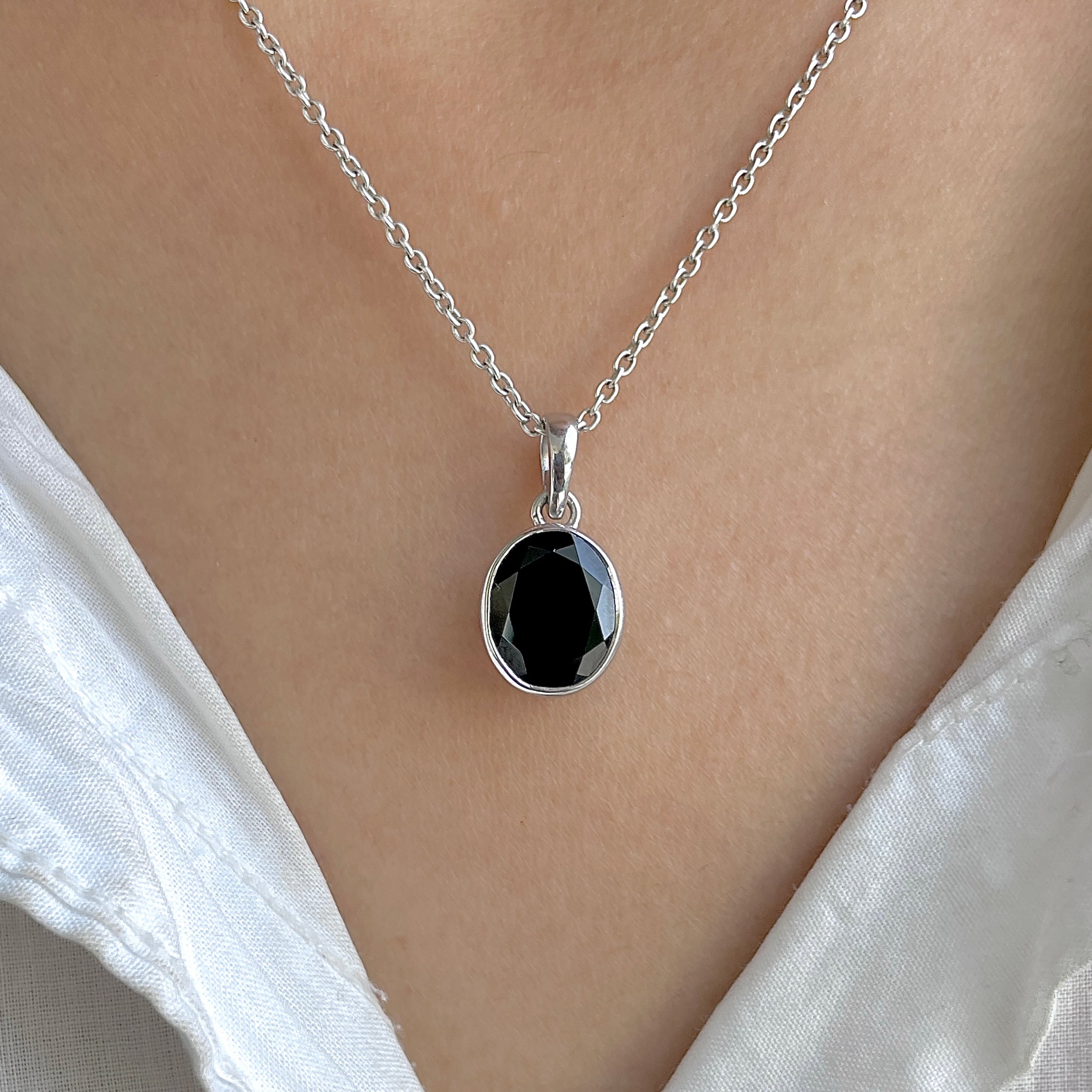 Black Tourmaline Pendant-(BLS-SP-466.)