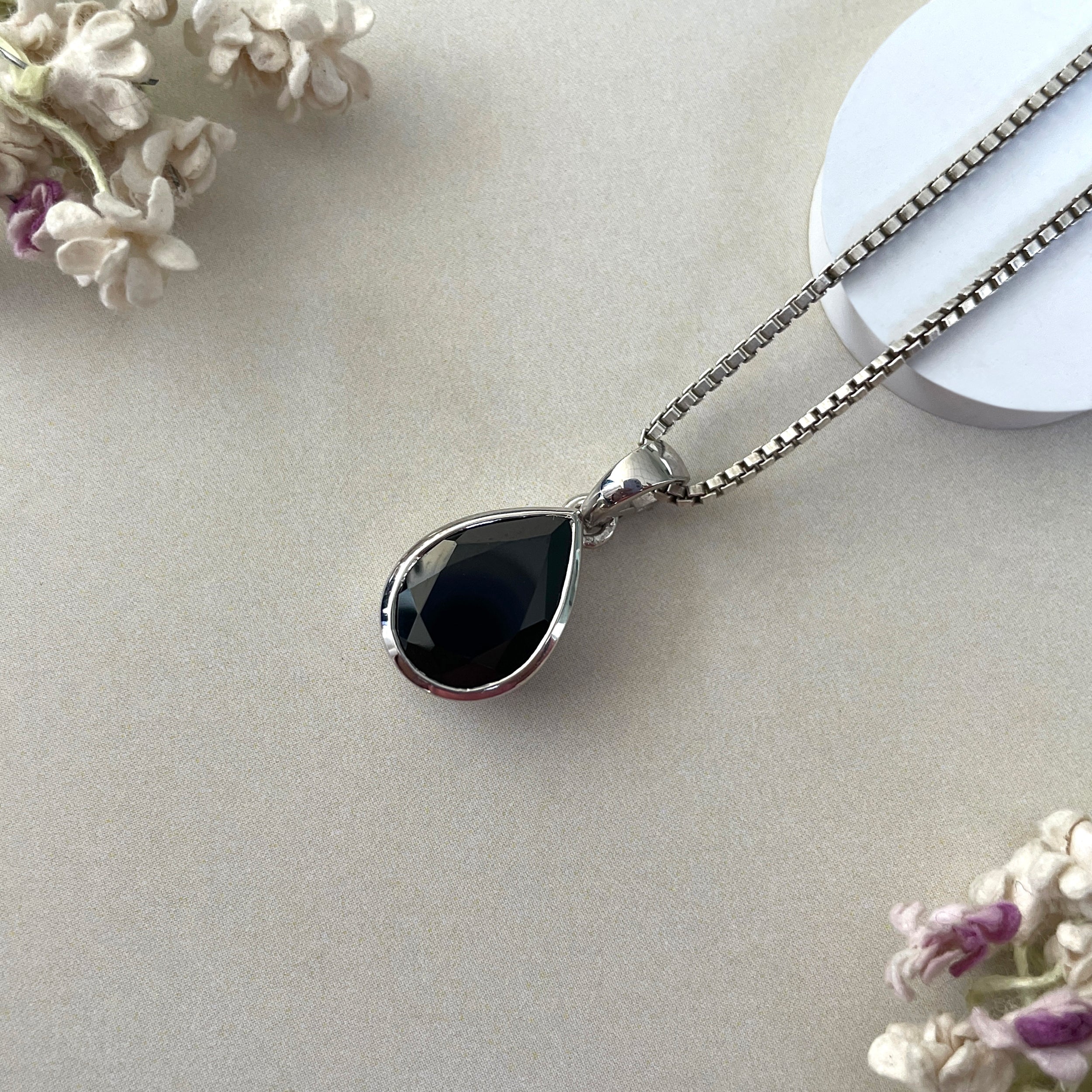 Black Tourmaline Pendant-(BLS-SP-470.)