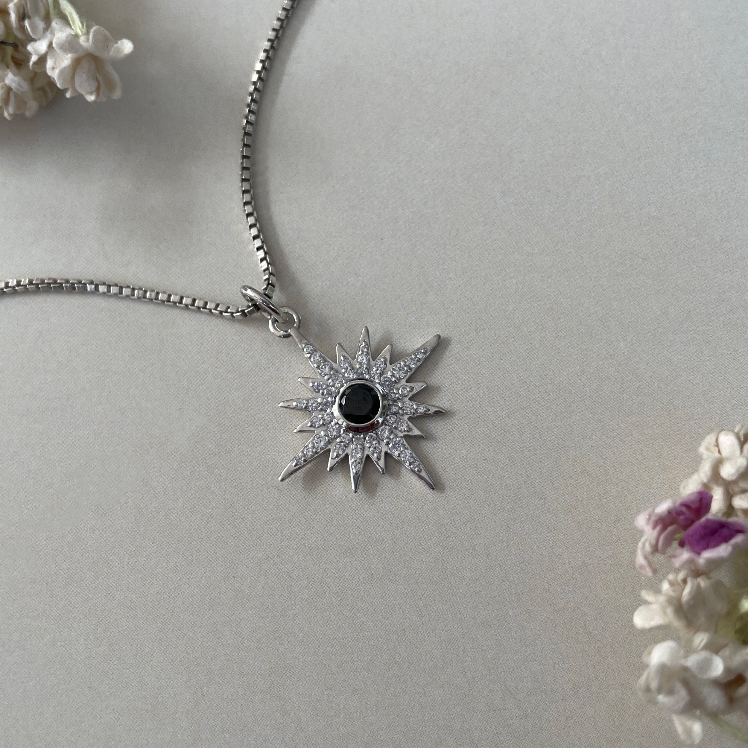 Black Tourmaline North Star Pendant-(BLS-SP-693.)