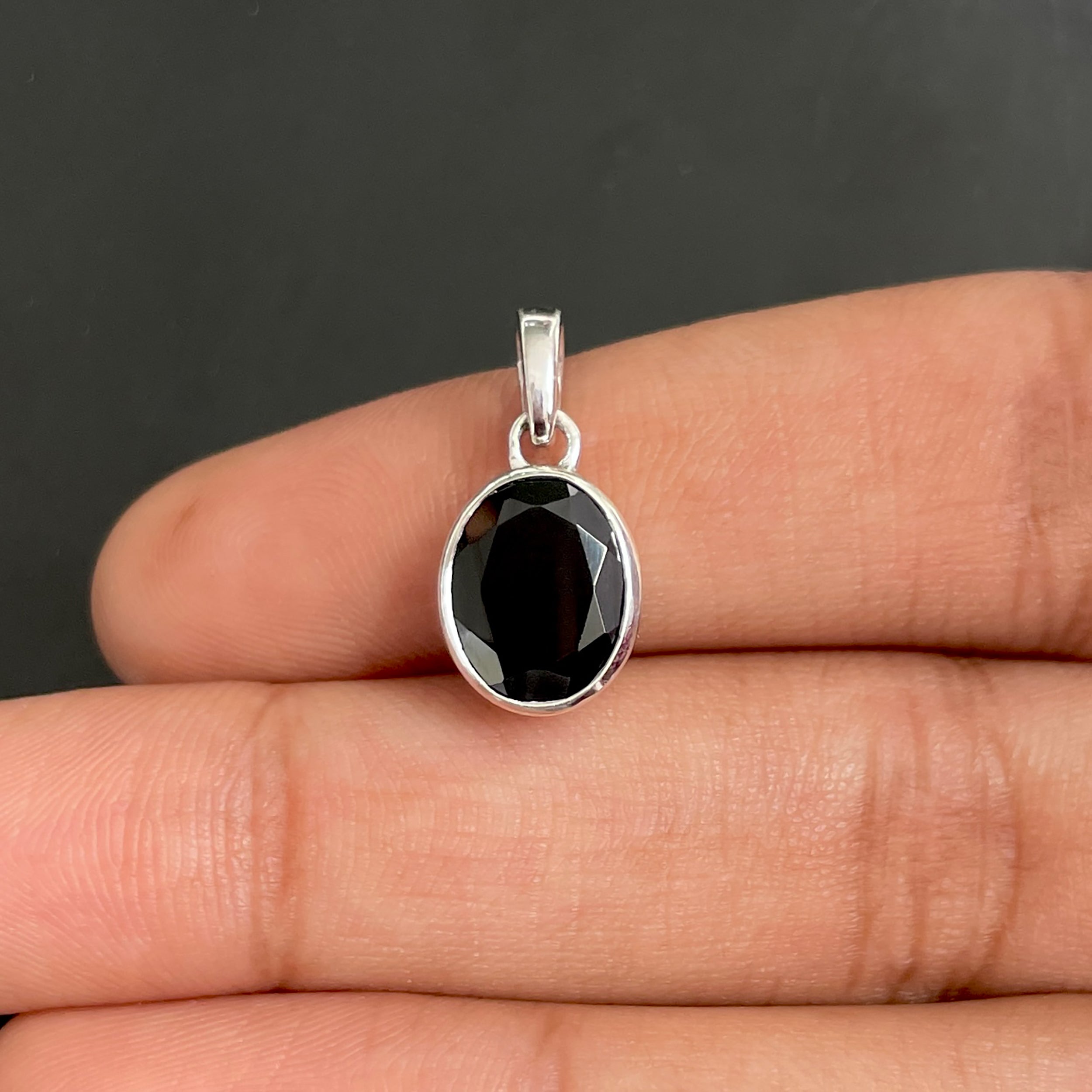 Black Tourmaline Pendant-(BLS-SP-734.)