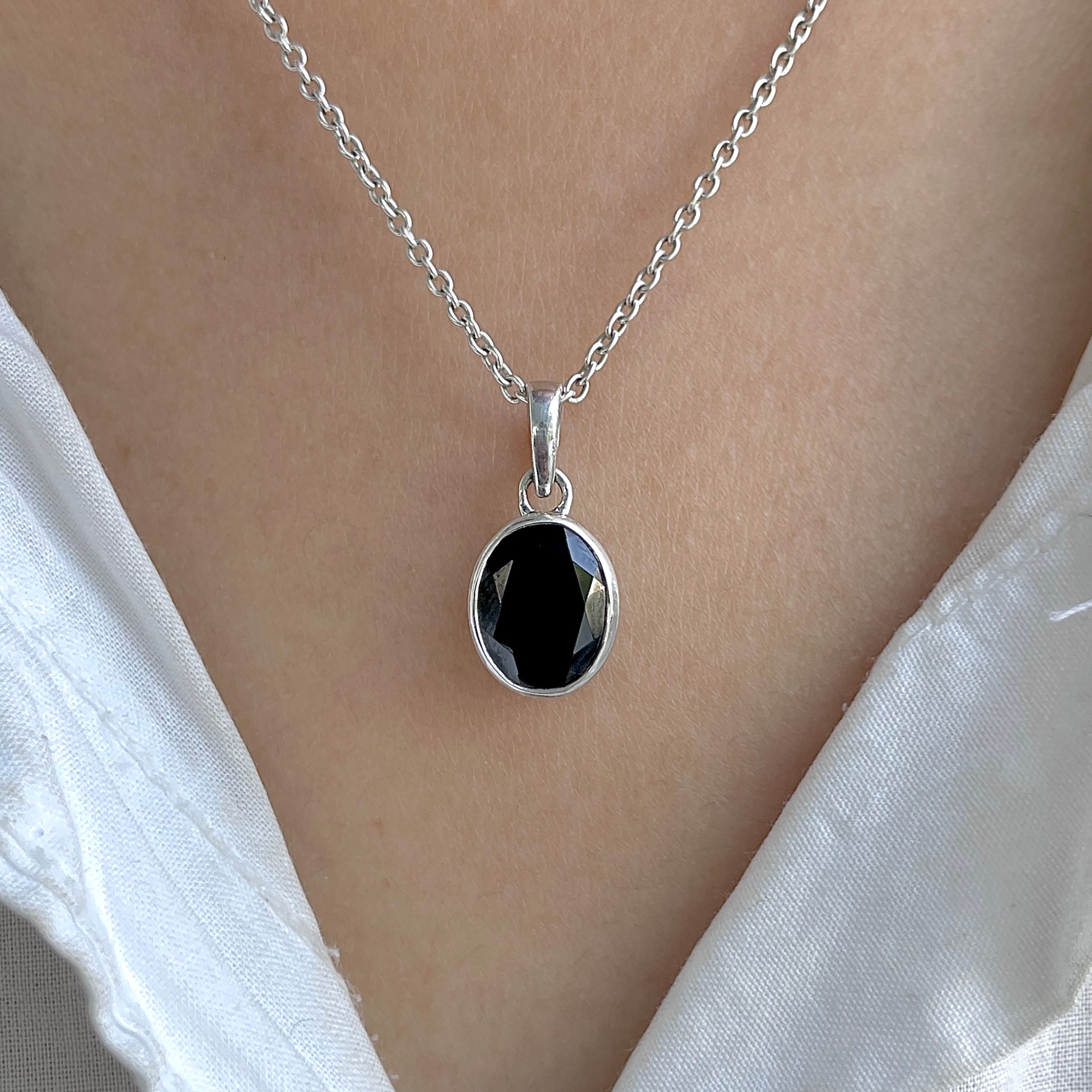 Black Tourmaline Pendant-(BLS-SP-734.)