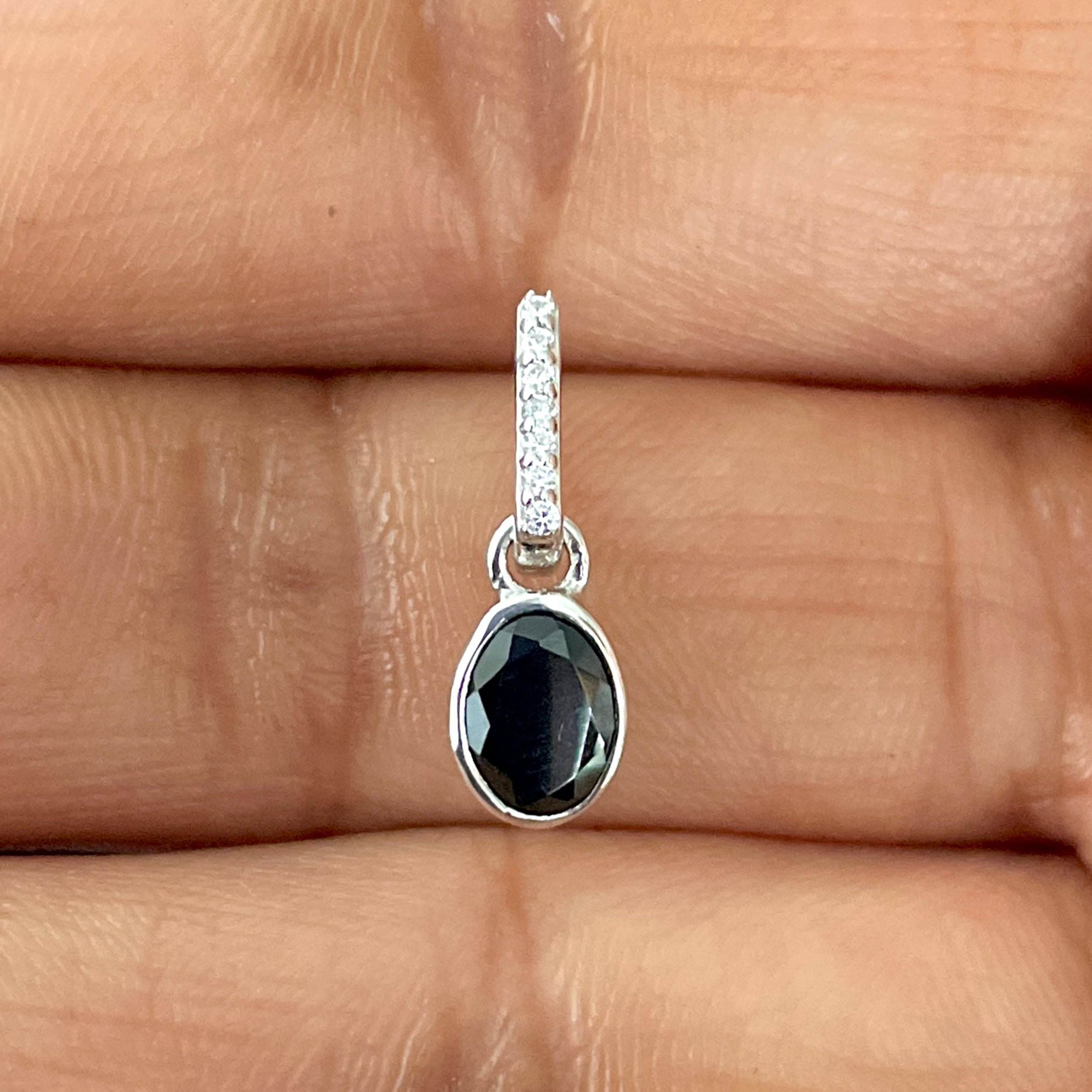 Black Tourmaline & White Topaz Pendant-(BLS-SP-780.)