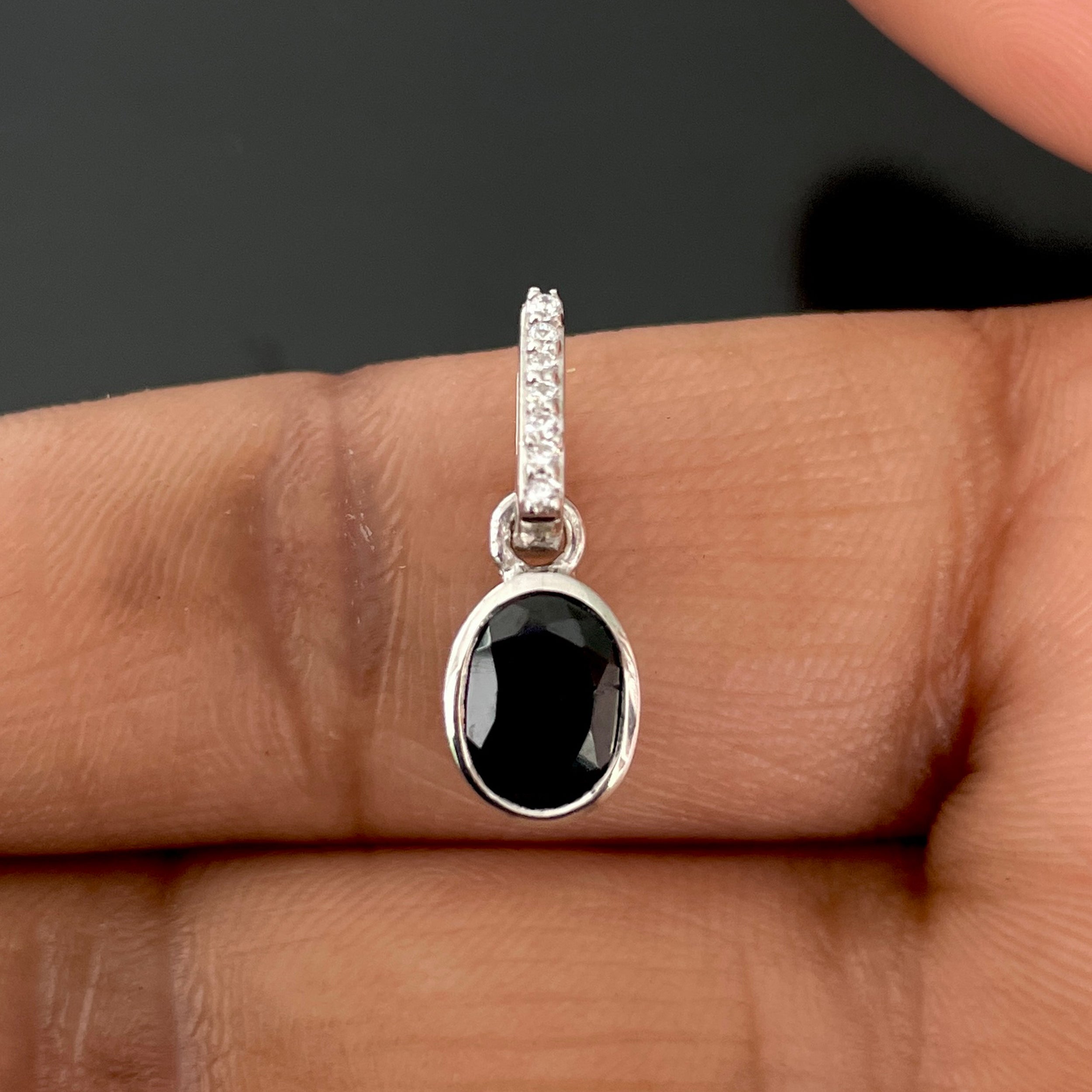 Black Tourmaline & White Topaz Pendant-(BLS-SP-792.)