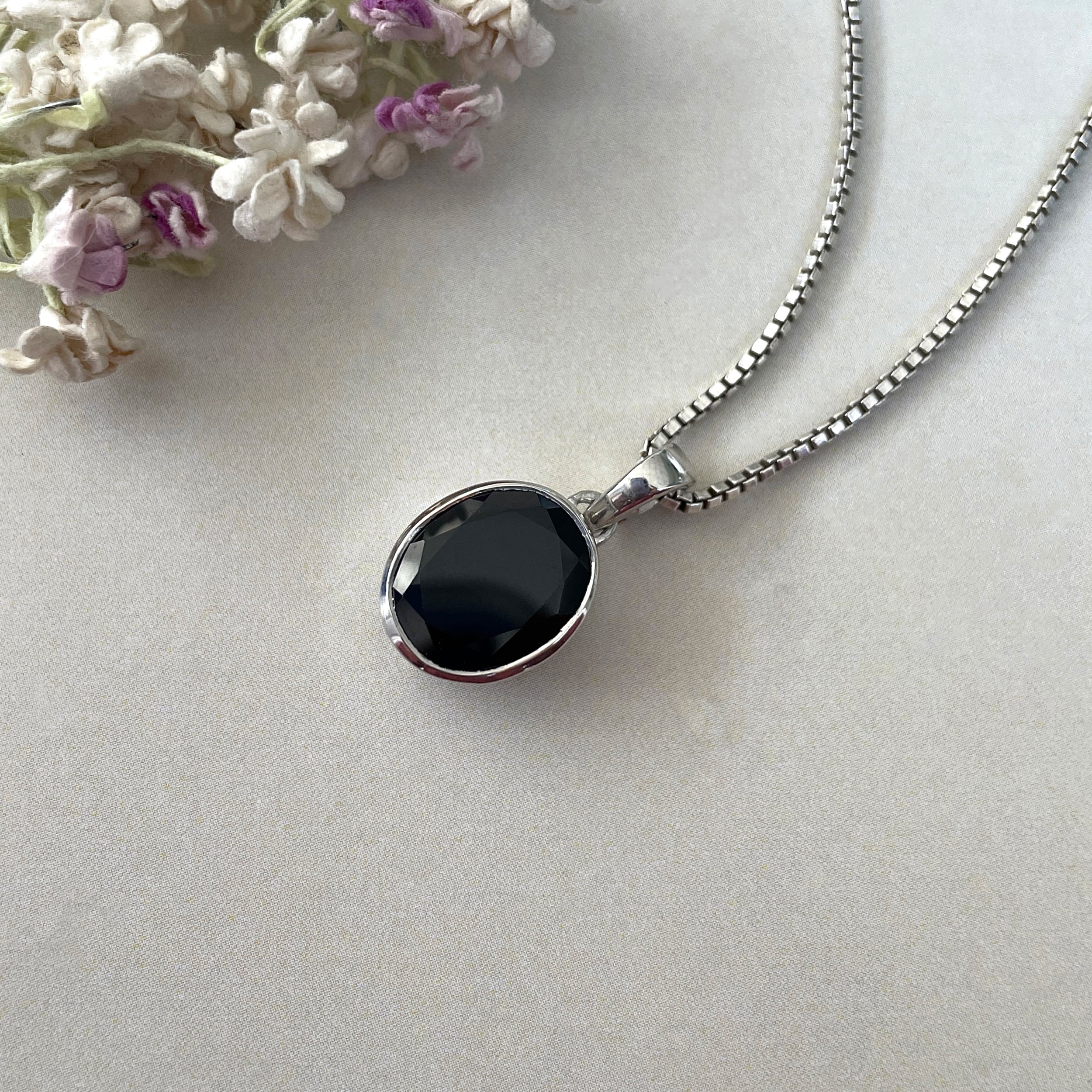 Black Tourmaline Pendant-(BLS-SP-793.)