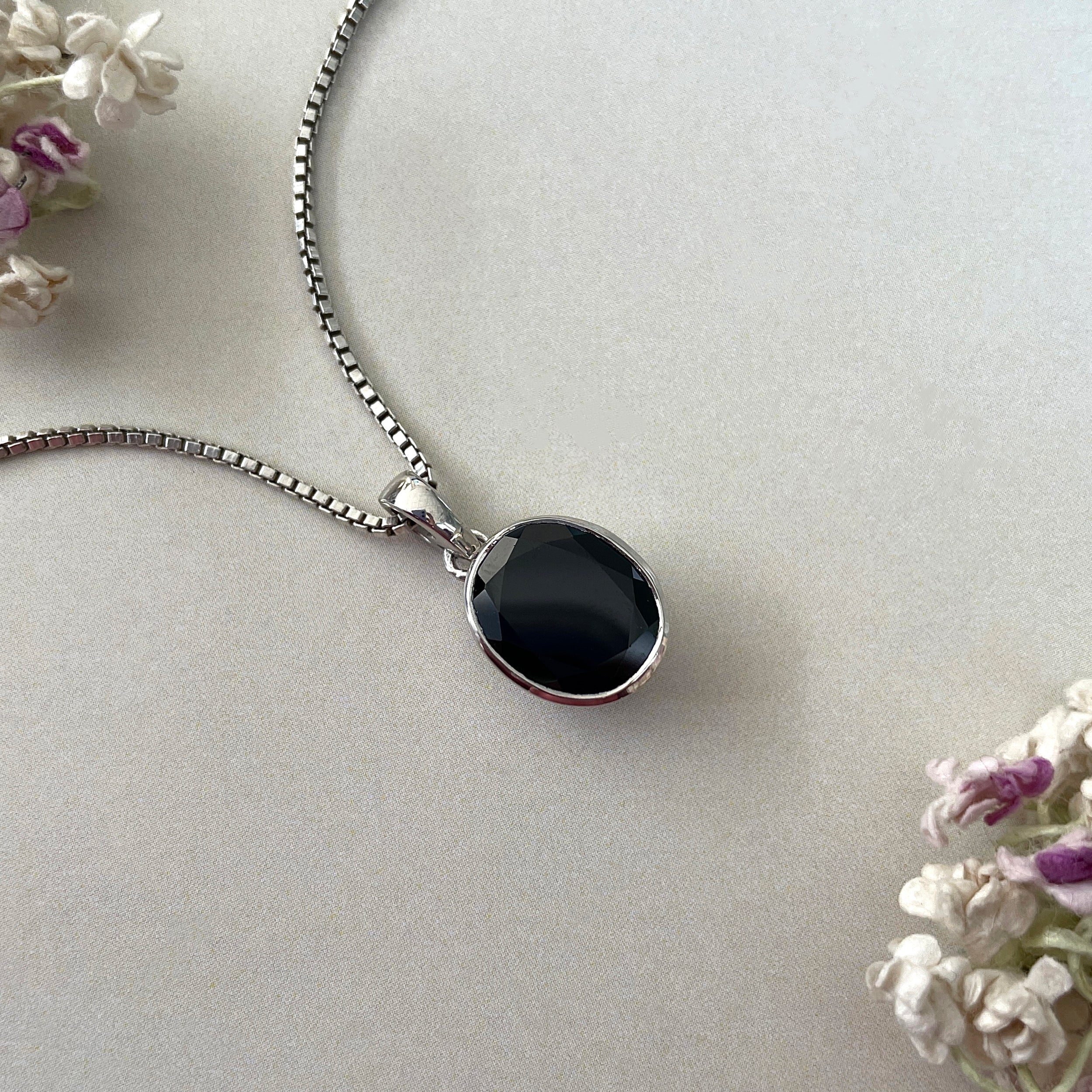 Black Tourmaline Pendant-(BLS-SP-793.)