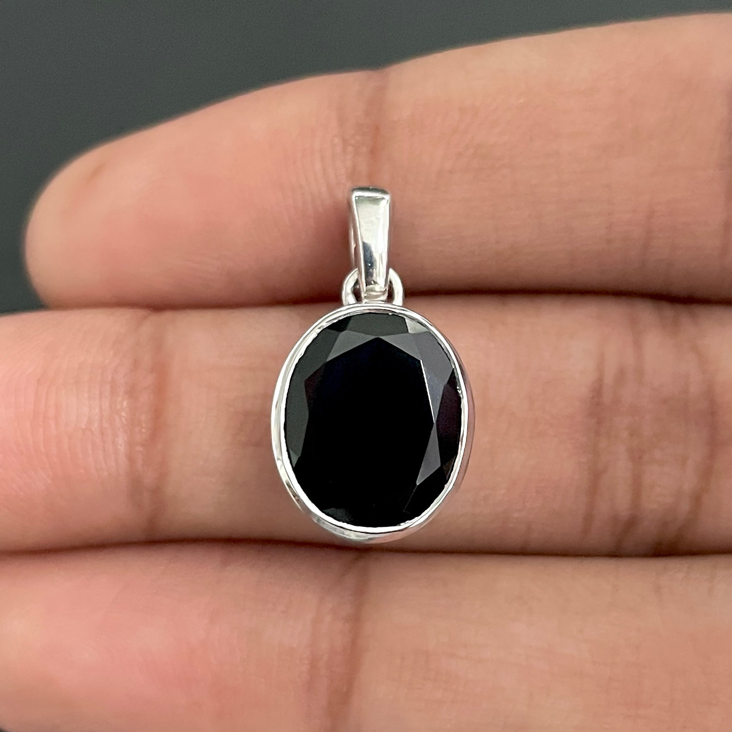Black Tourmaline Pendant-(BLS-SP-793.)