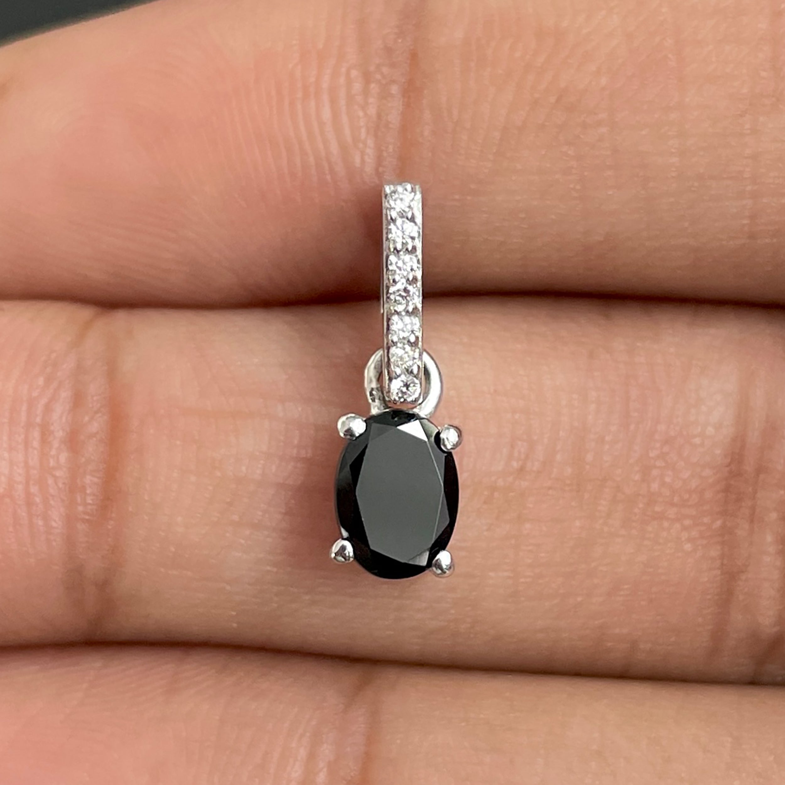 Black Tourmaline & White Topaz Pendant-(BLS-SP-915.)
