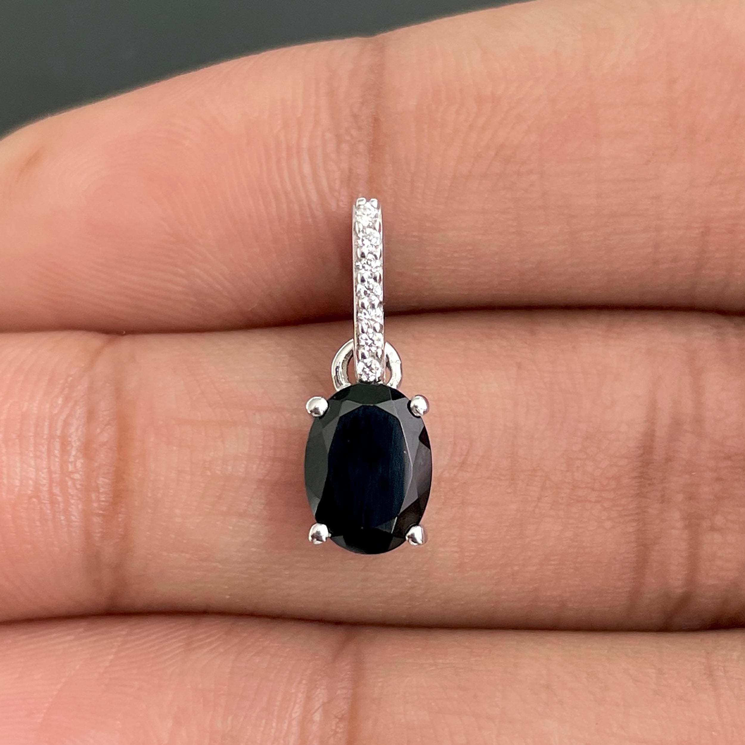 Black Tourmaline & White Topaz Pendant-(BLS-SP-920.)