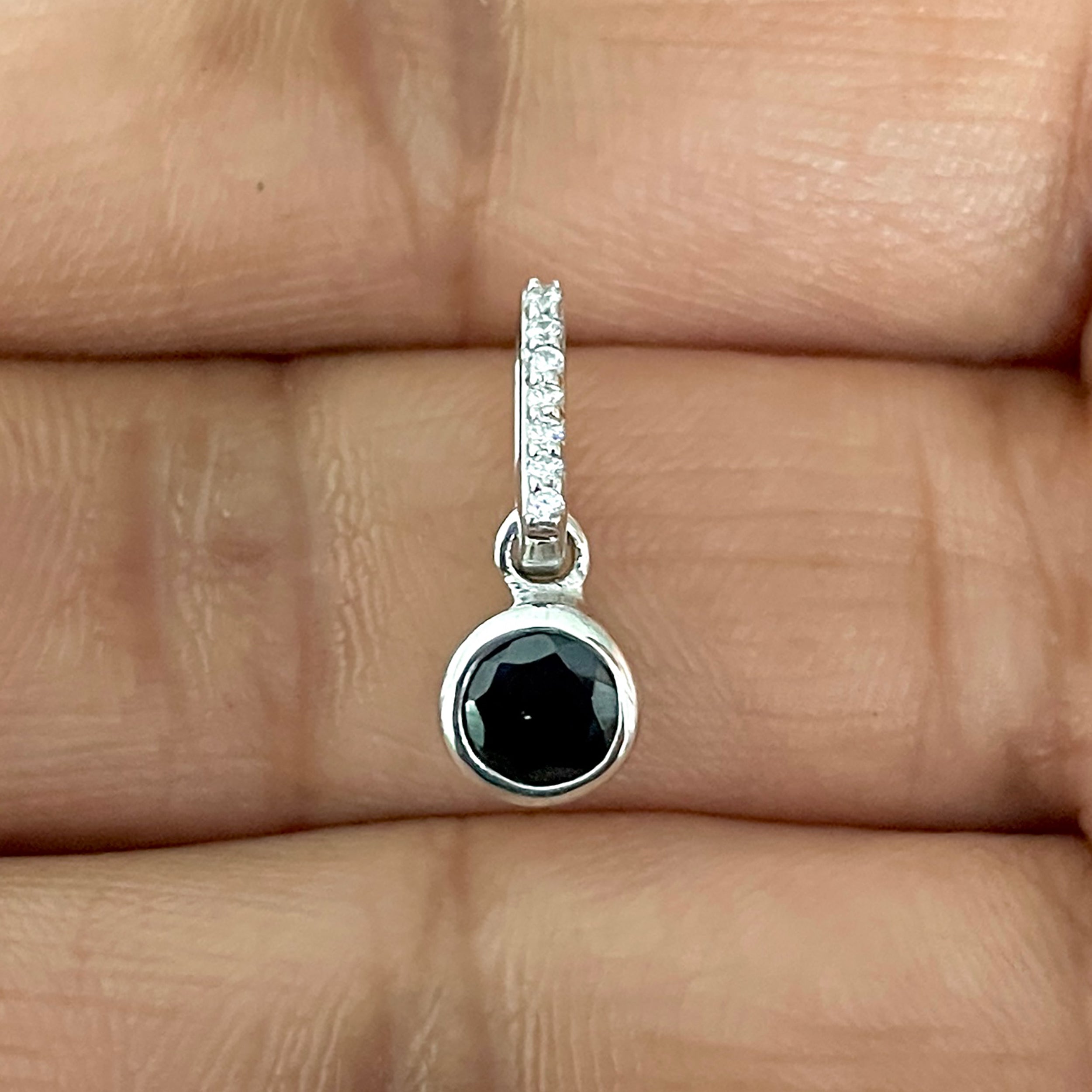 Black Tourmaline & White Topaz Pendant-(BLS-SP-957.)