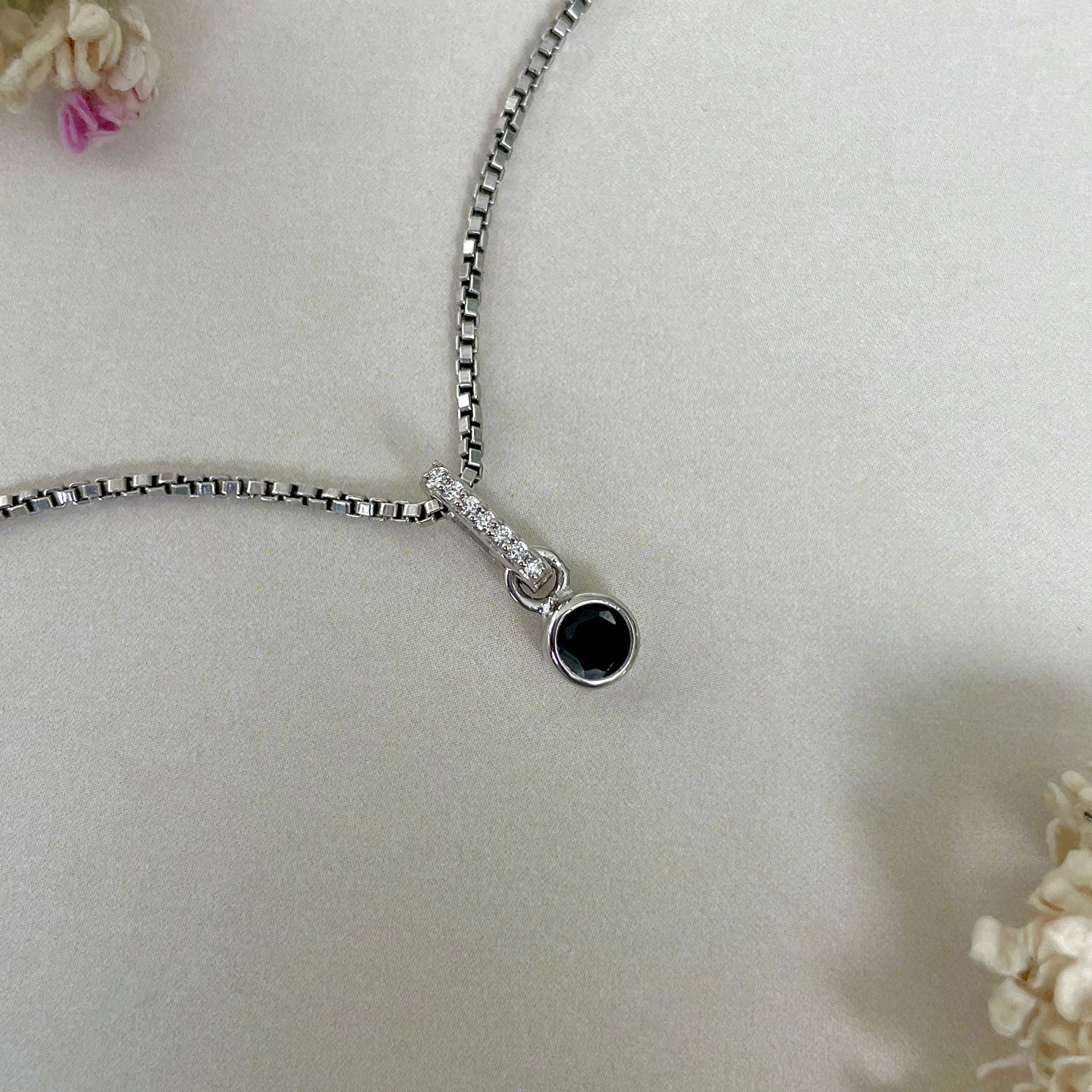 Black Tourmaline & White Topaz Pendant-( BLS-SP-999B.)