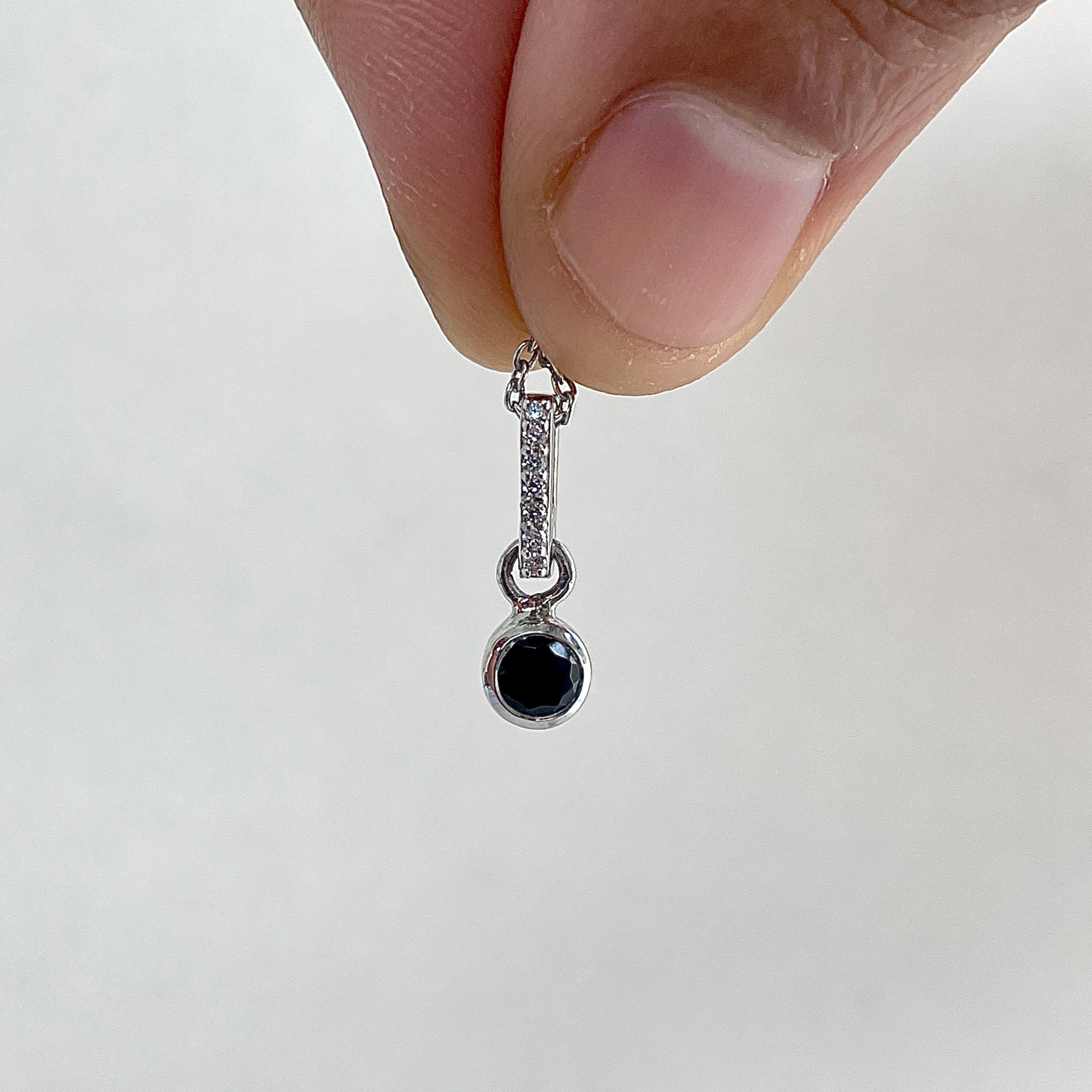 Black Tourmaline & White Topaz Pendant-( BLS-SP-999B.)