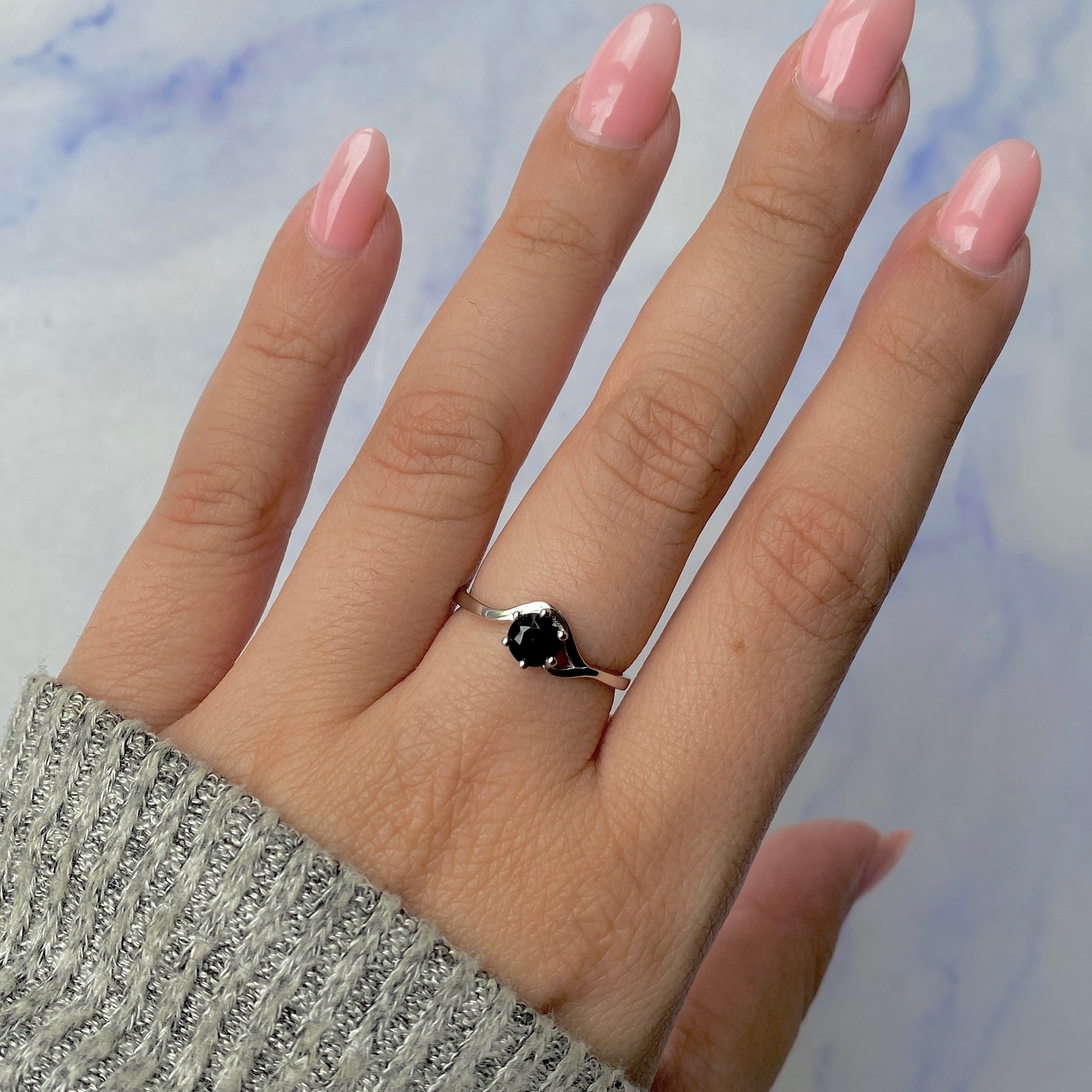 Black Tourmaline Ring-(BLS-SR-04.)