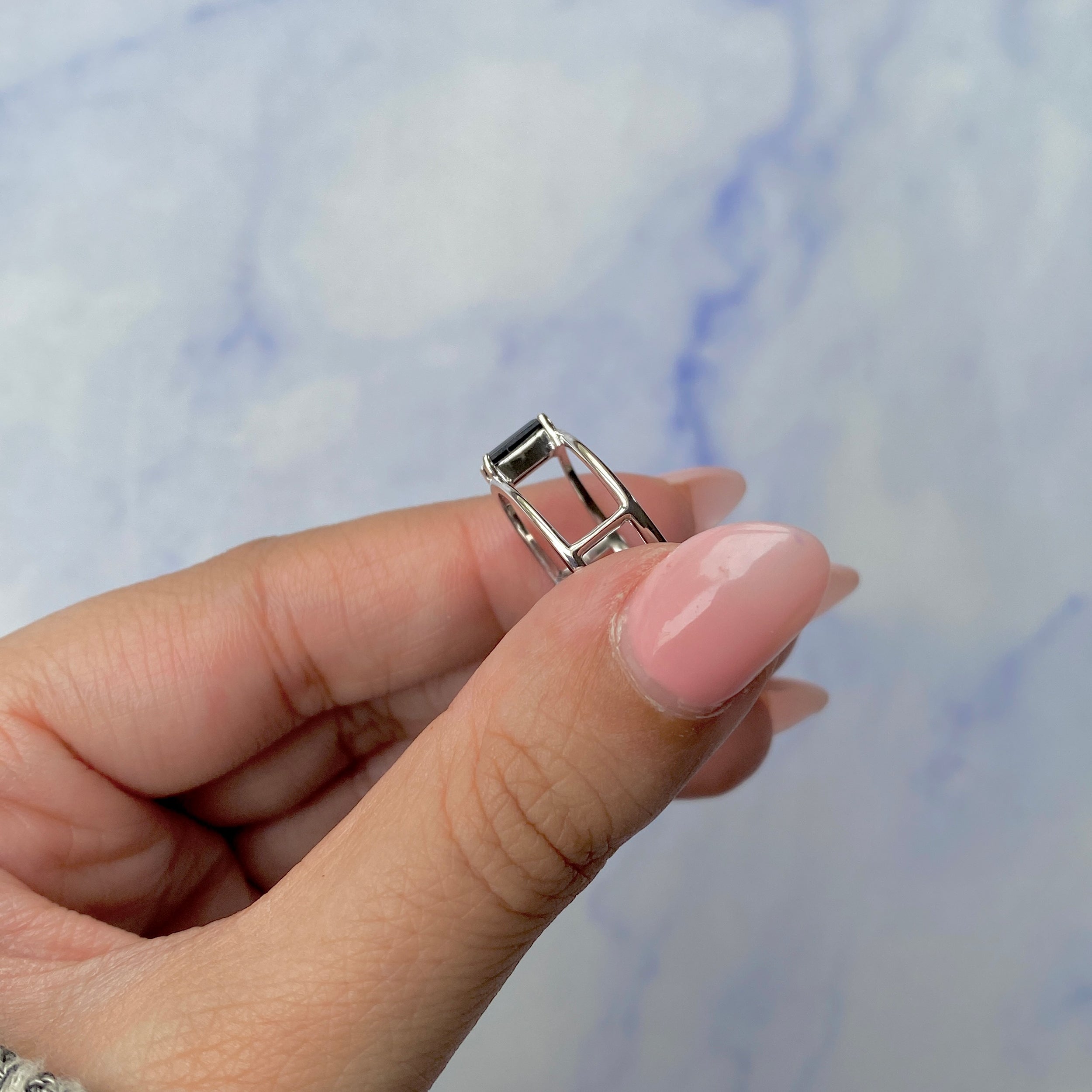 Black Tourmaline Ring-(BLS-SR-1690.)