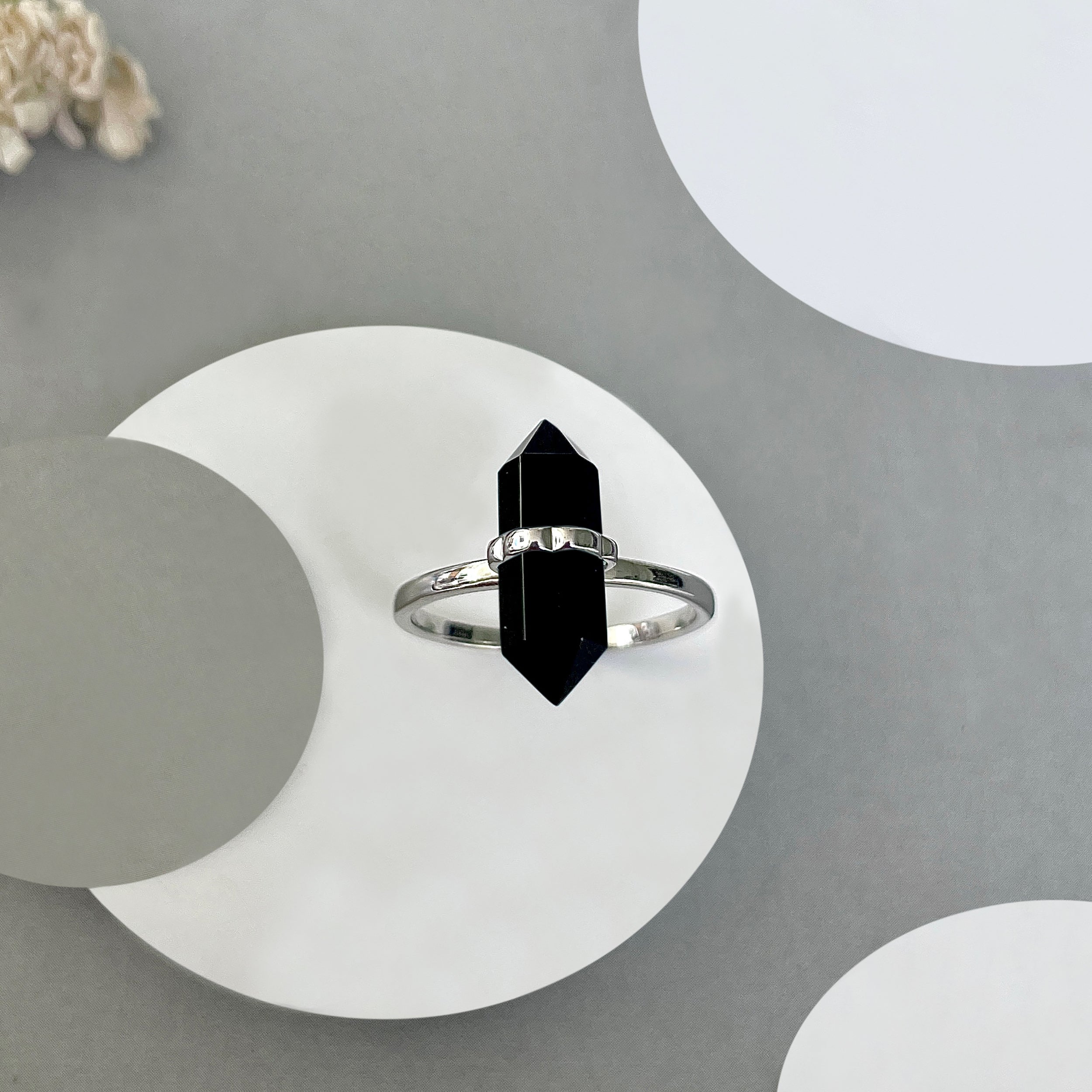 Black Tourmaline Ring-(BLS-SR-1748.)